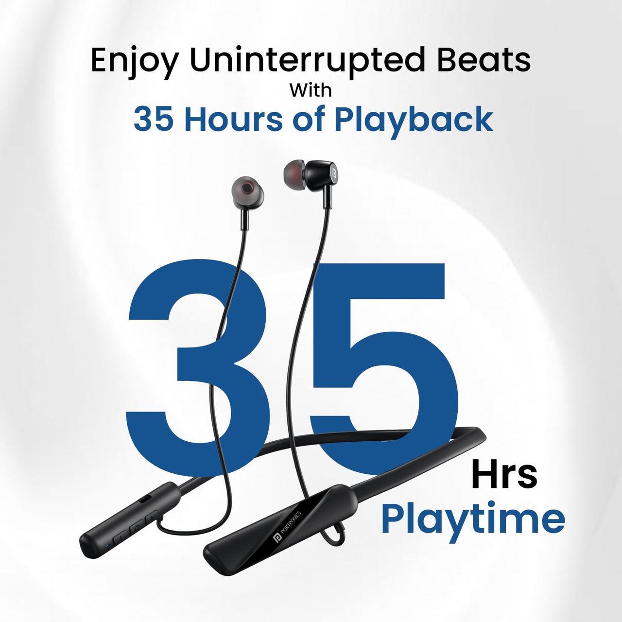 Portronics Harmonics Z10 Wireless Neckband - Upto 35 Hours