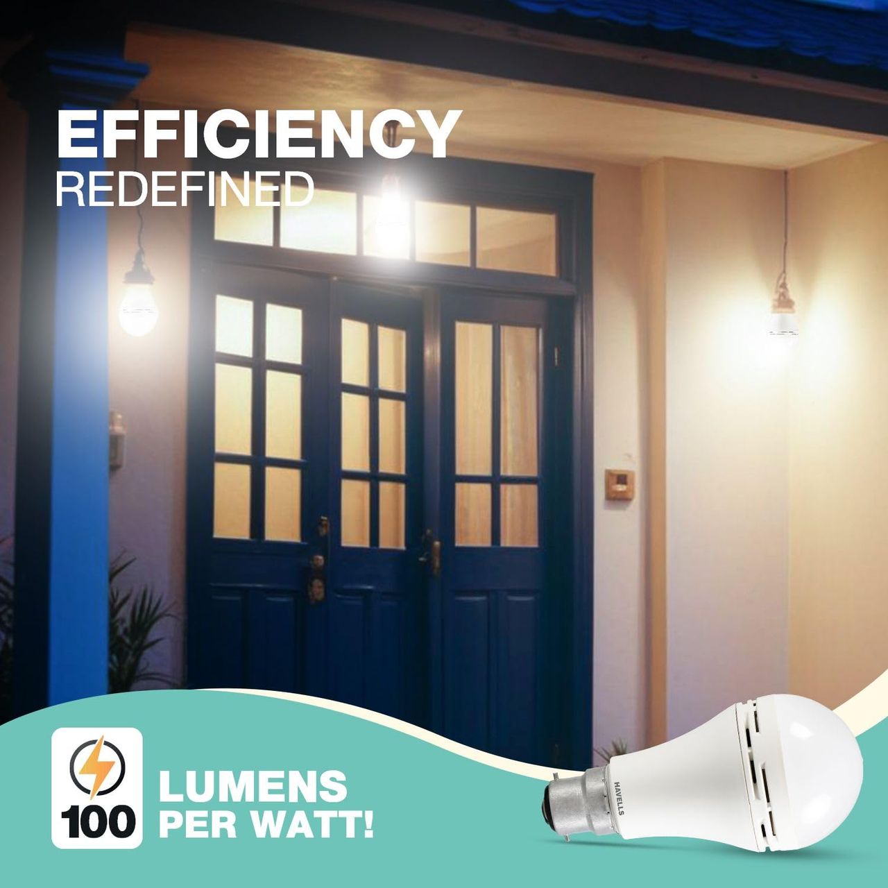Havells 8.5W Inverter Bulb With 4 Hours Power Back Up | B22 Base Holder