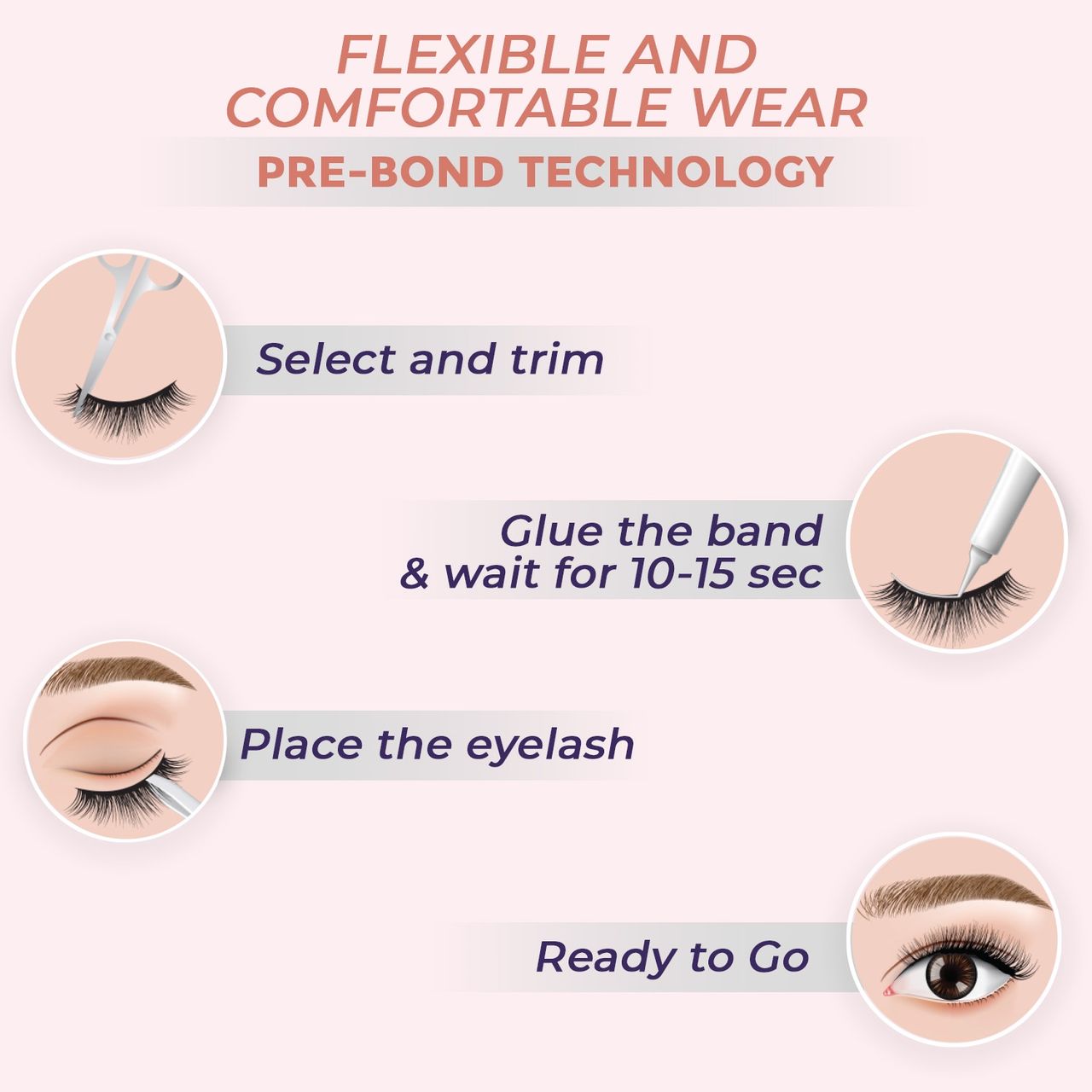 Sanfe Instant Star Lashes False Eyelash Long Lasting Natural Look With Glue G12 1 Pair