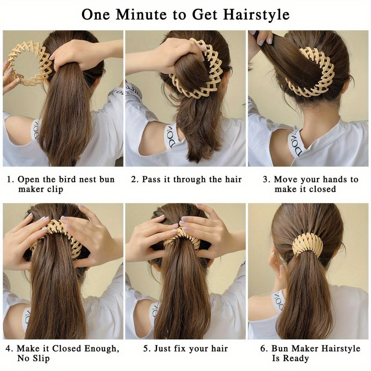 Chronex 2 Pcs Matte Bird's Nest Hair Claw Set | Expandable Ponytail & Bun Maker For Women