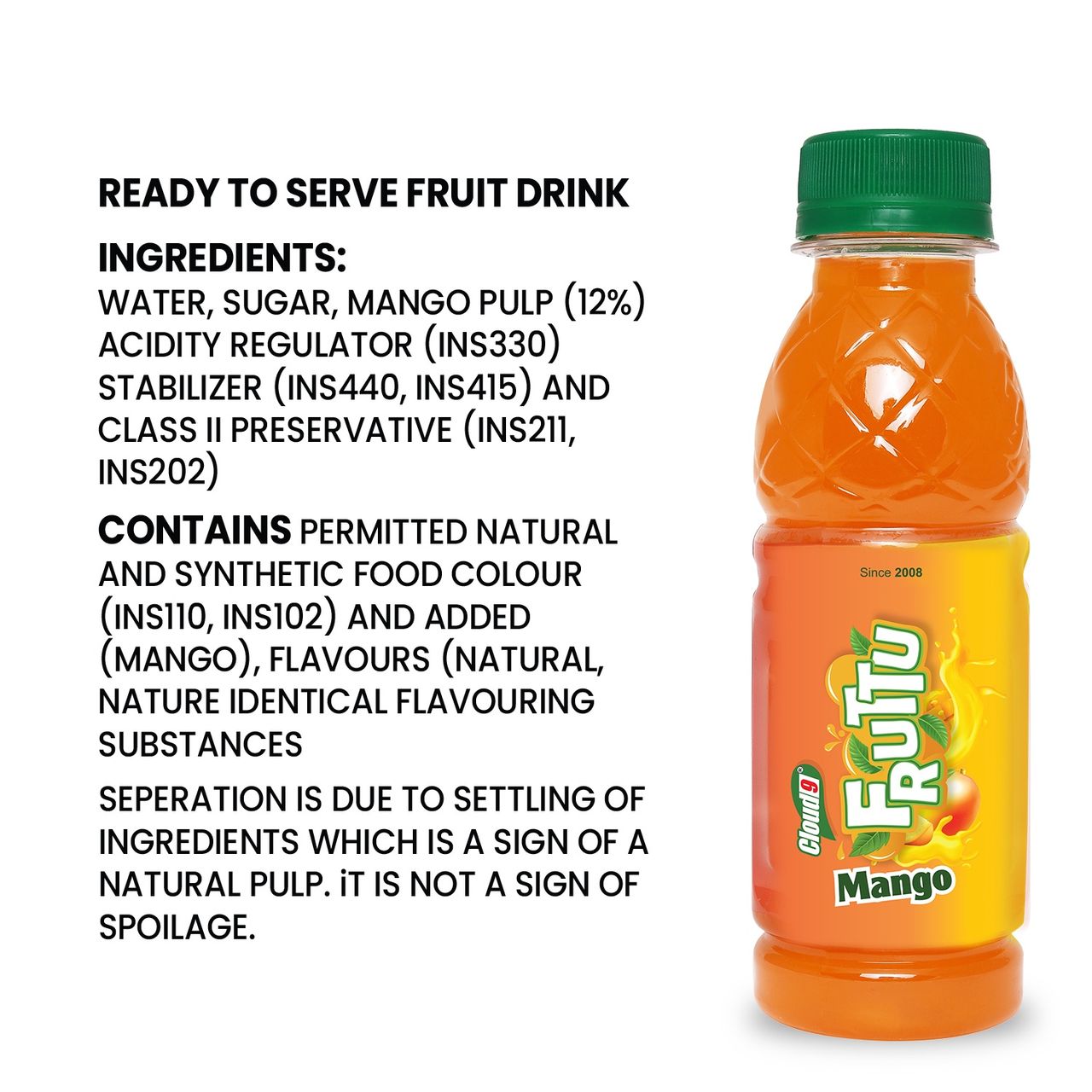 Cloud9 Beverages Fruttu Mango Soft Drink