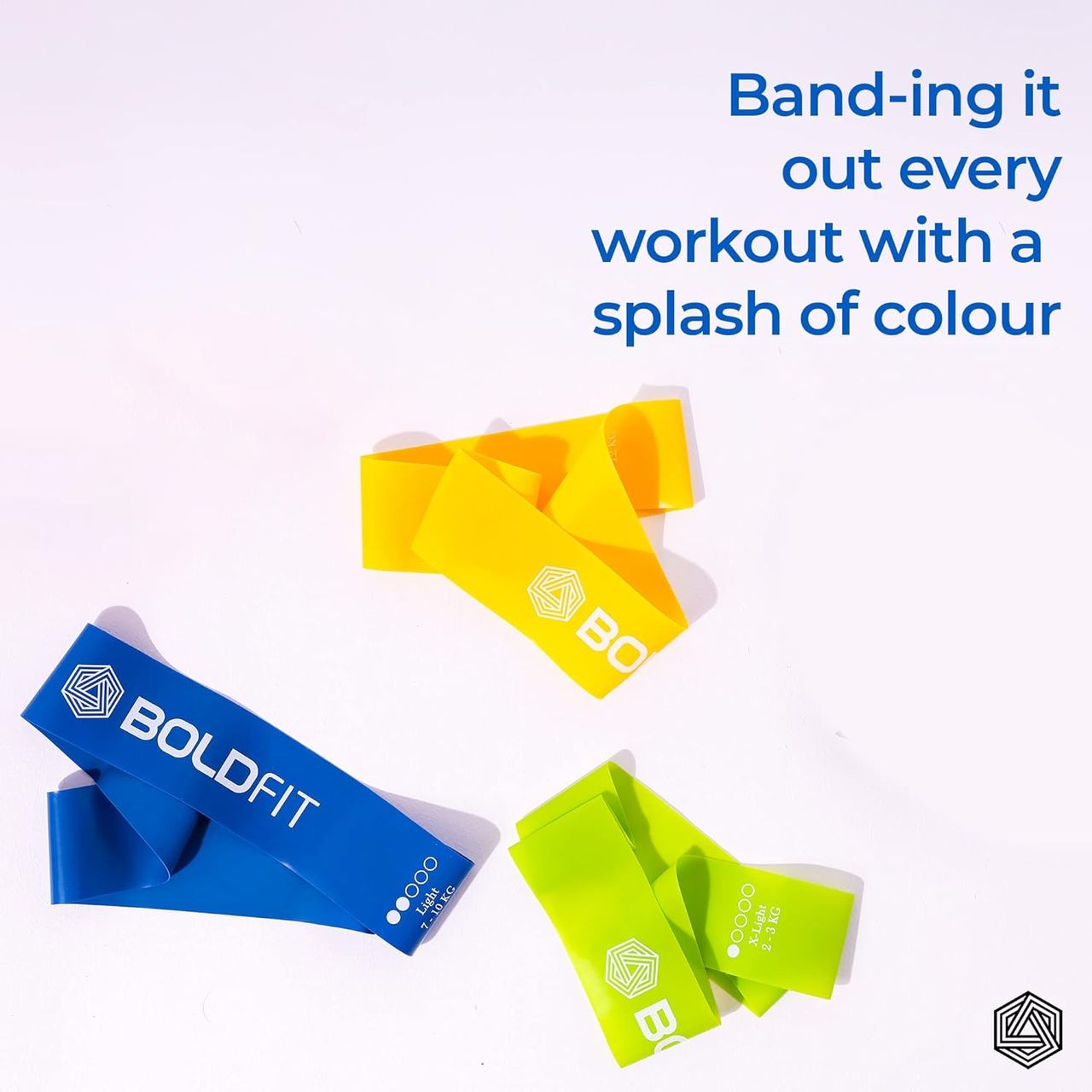 Boldfit Resistance Bands Mini Loop Hip Band Toning Exercise Band Latex Thera Set Of 3 Light