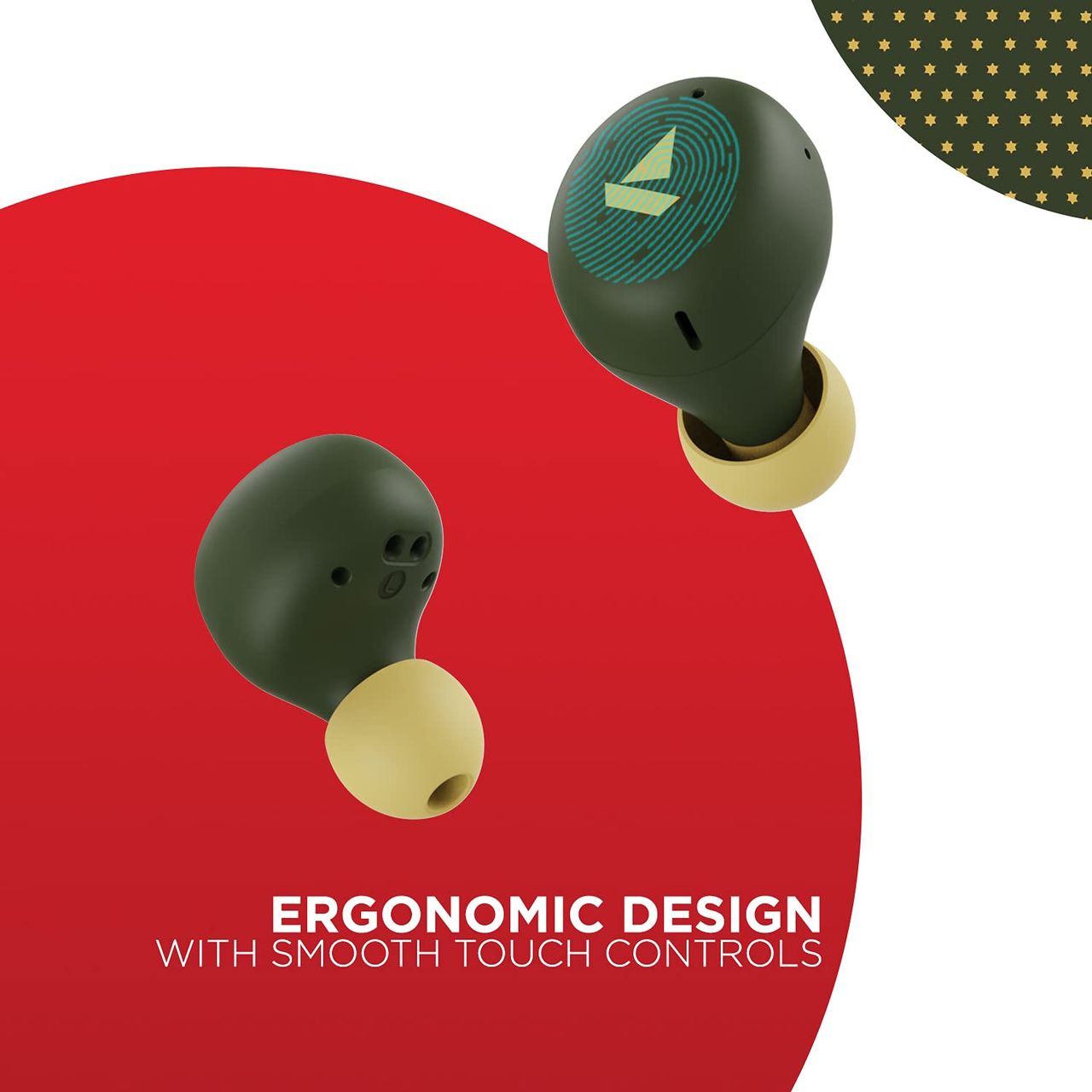 boAt Airdopes 381 Tws Earbuds With 20 Hours Playback, Asap Charge,(Green Chasing Star