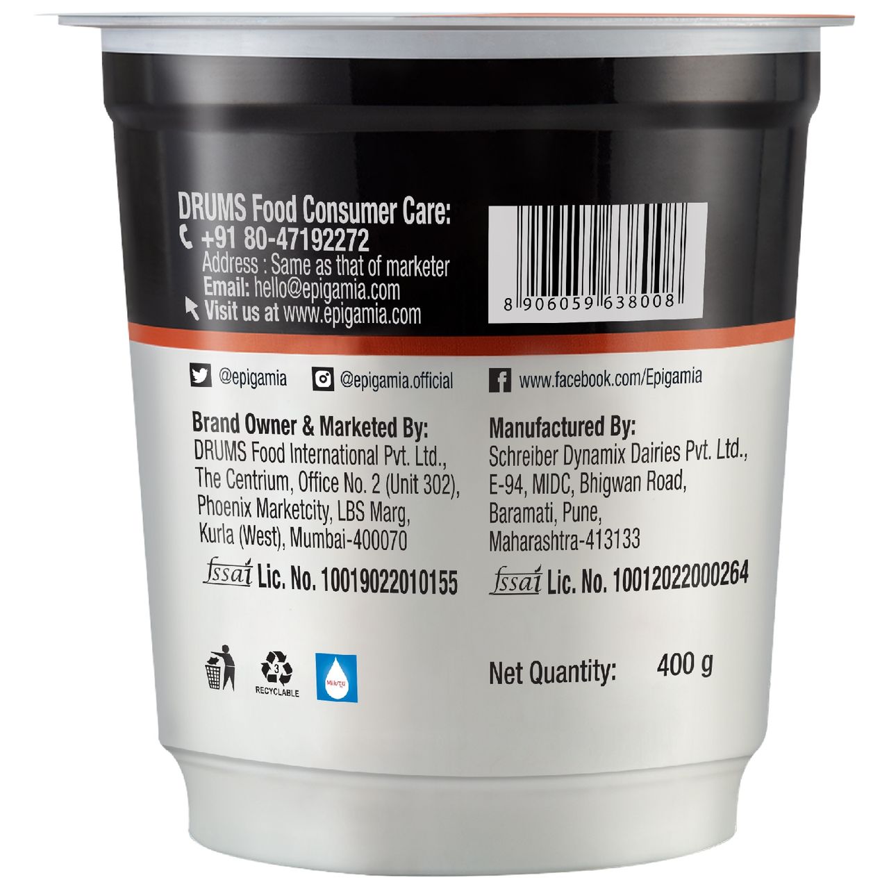 Epigamia Lactose Free Curd