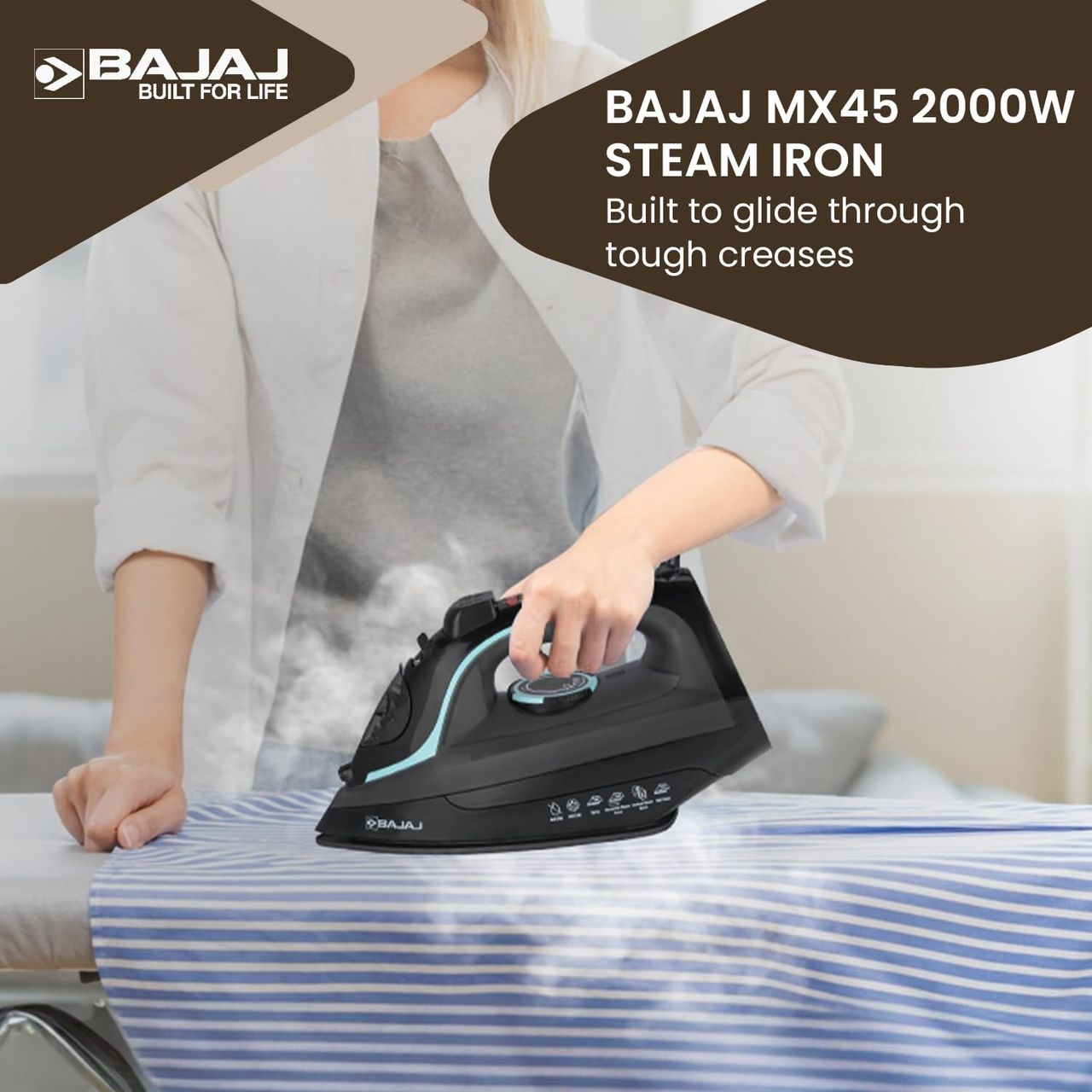 Bajaj MX 45 Steam Iron (16A Plug)
