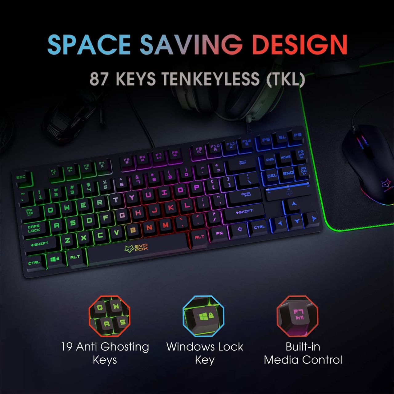 EvoFox X-Team Gaming Keyboard & Mouse (USB)
