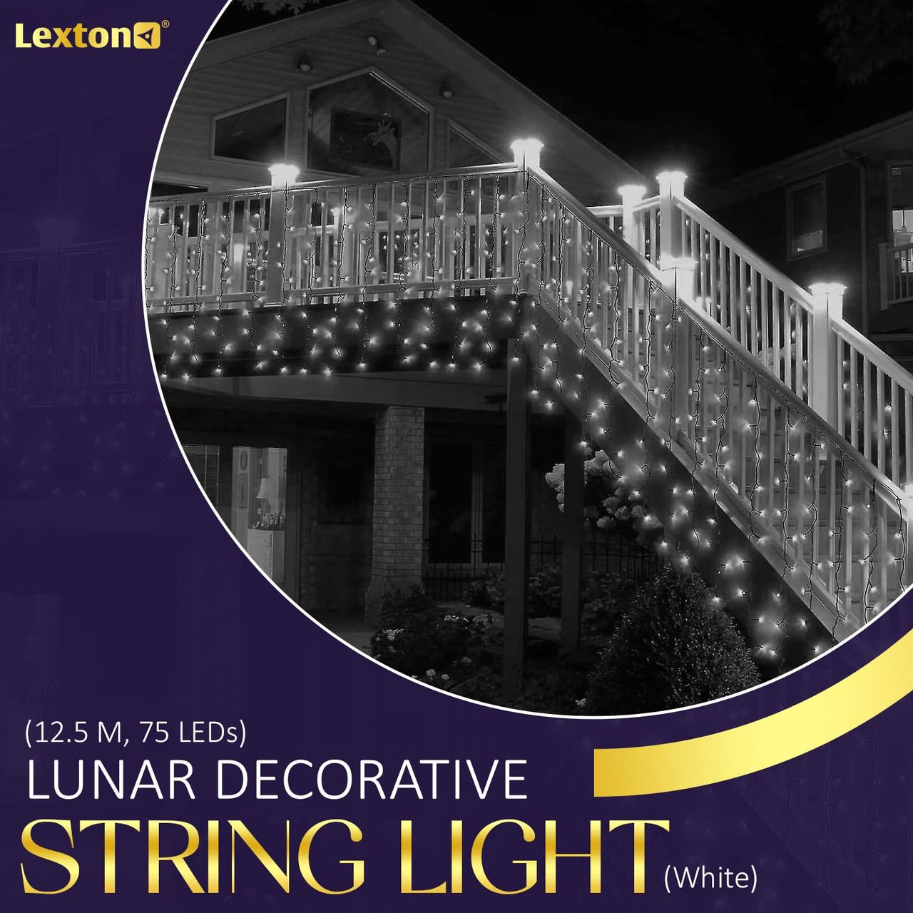 Lexton Lunar Decorative String Light/Fairy Light | 12.5 Meter| 75 LEDs Pack-1 White