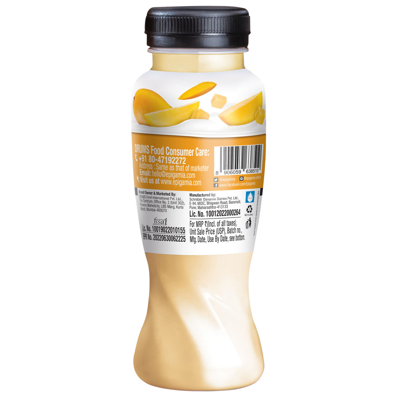 Epigamia Greek Yogurt Smoothie - Alphonso Mango 180 ml Combo