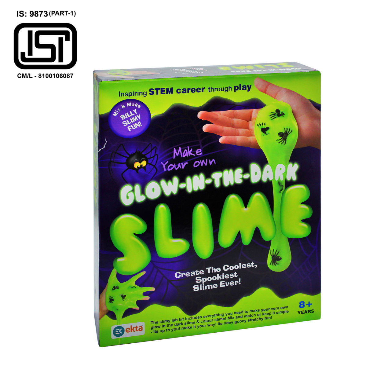 Ekta Glow In The Dark Slime Coolest, Spookiest Slime Super Stretchy Slime Kit