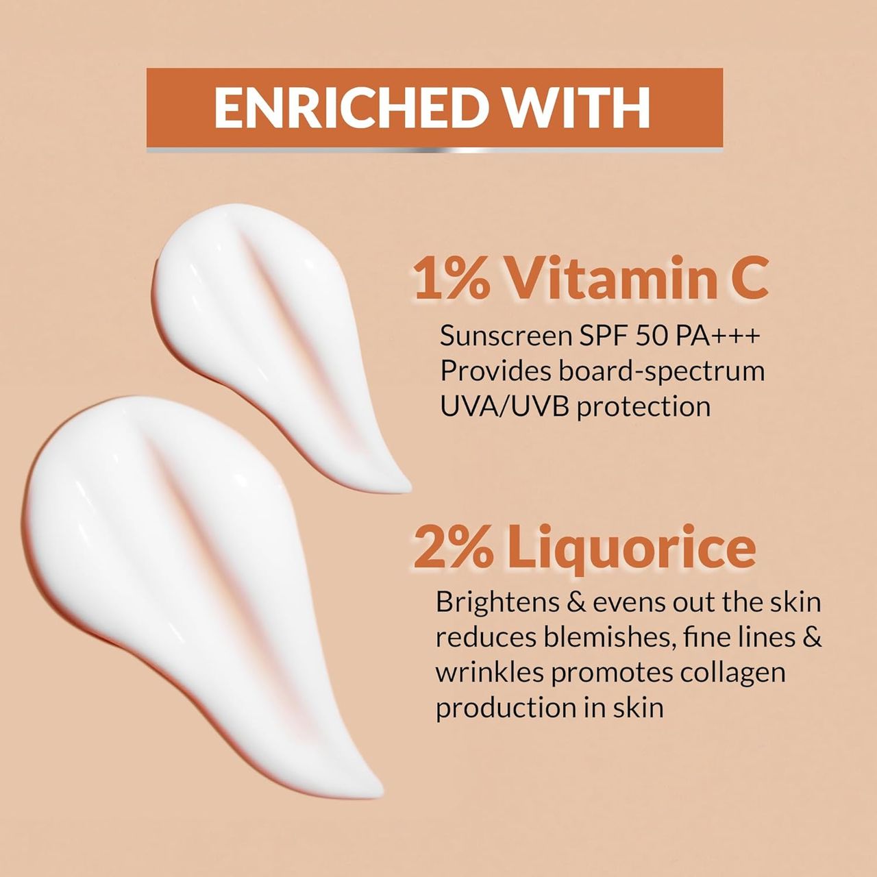OG BEAUTY Science SPF 50 PA+++ Sunscreen With Vitamin C & Liquorice Extract - Broad Spectrum