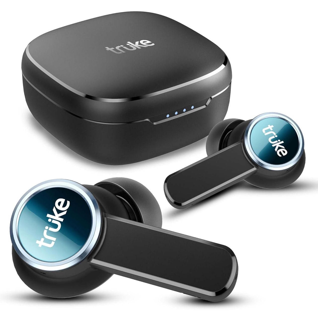 truke Clarity 6 Truly Wireless Bluetooth Earbuds with 80H Battery, 6Mic Adv.ENC - Black