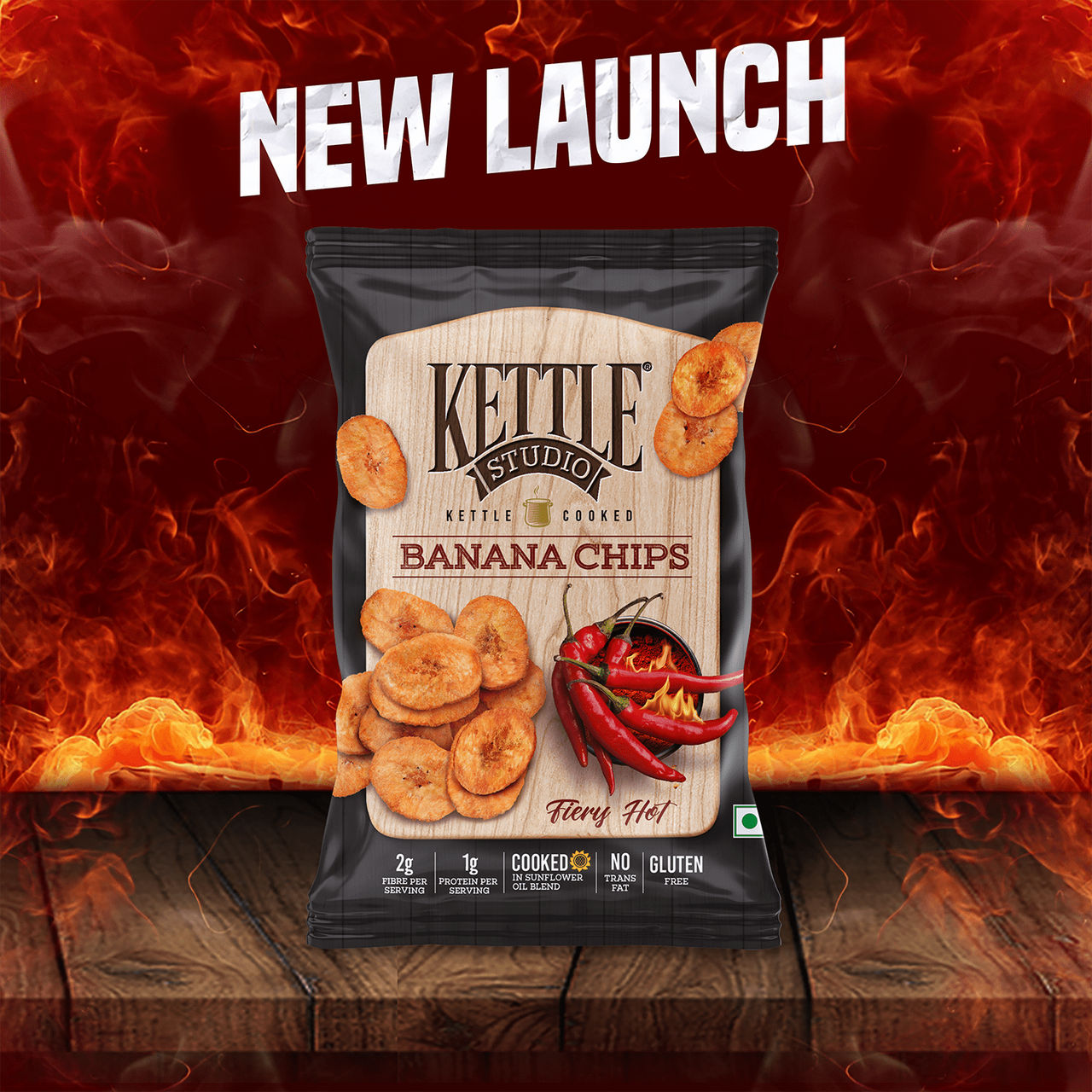 Kettle Studio Banana Chips Fiery Hot