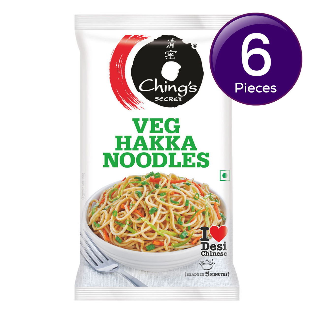 Ching's Secret Veg Hakka Noodles | Cooks In 5-7 mins | Just Soak and Drain 140 g Combo