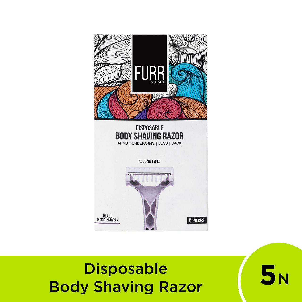 FURR By Pee Safe Disposable Body Razor | Safe & Smooth Shaving for Sensitive Skin