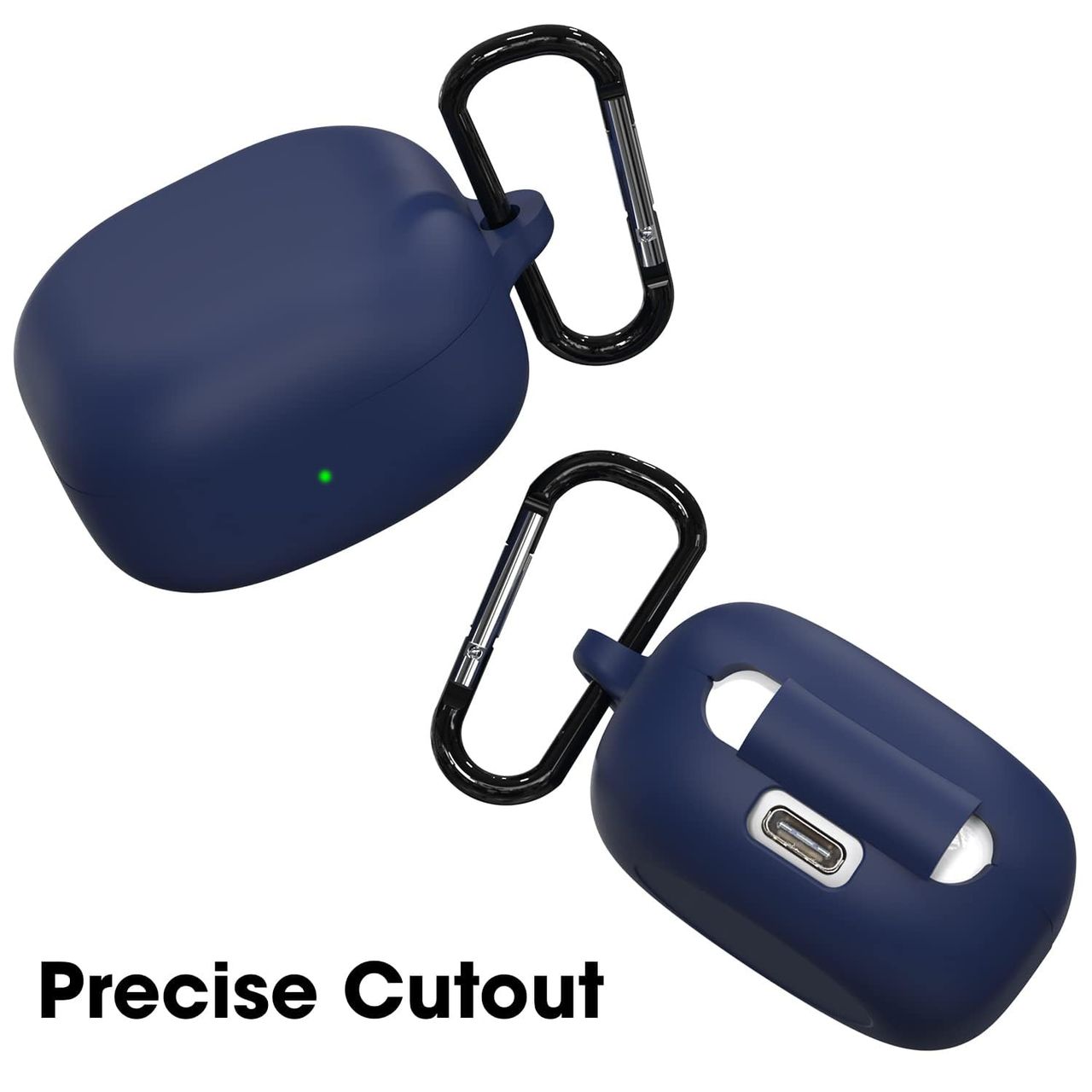 Sounce Silicone Case Cover for Samsung Galaxy Buds 2 | Scratch-Resistant | with Carabiner | Blue