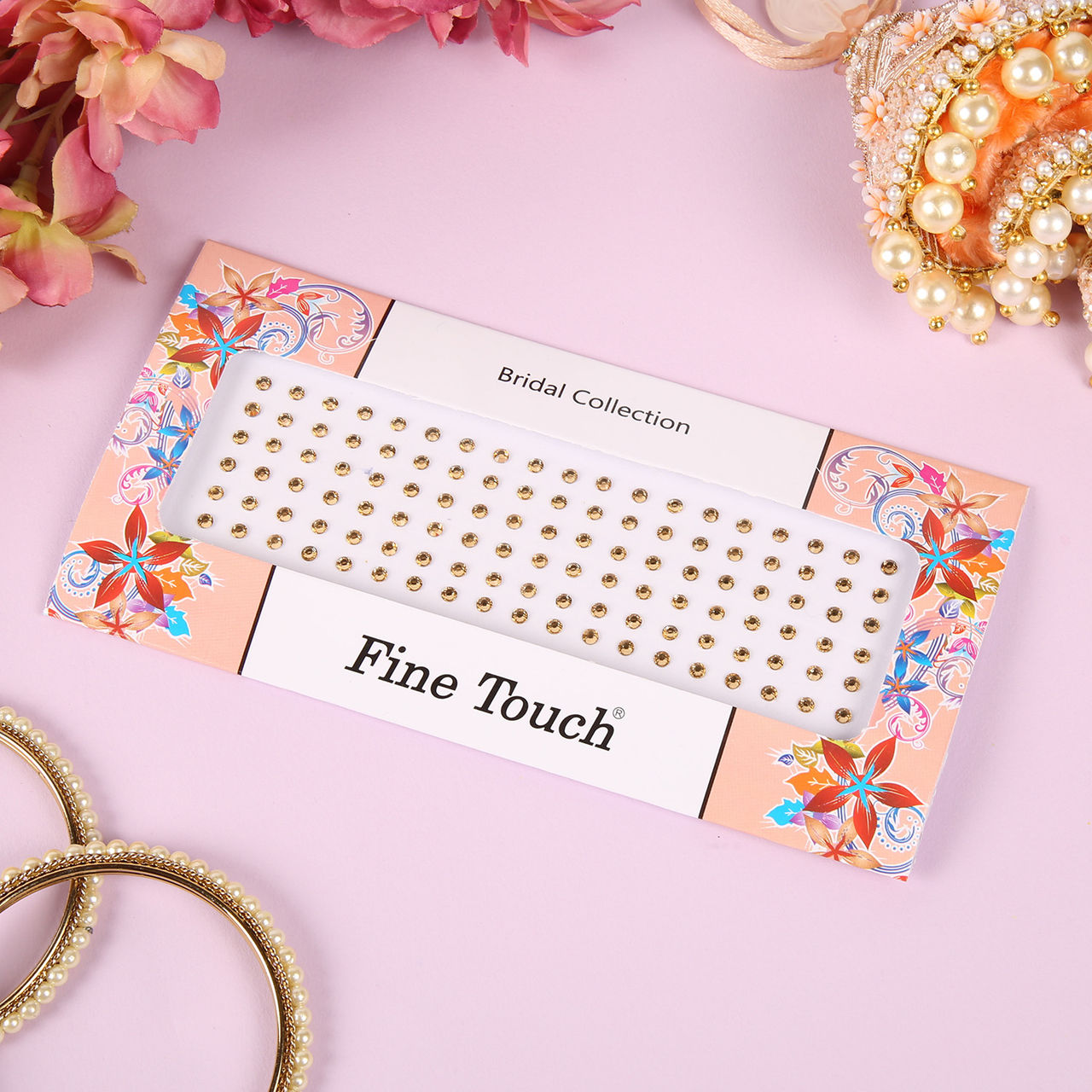 Fine Touch Stone Bindi - 4 mm (Golden)