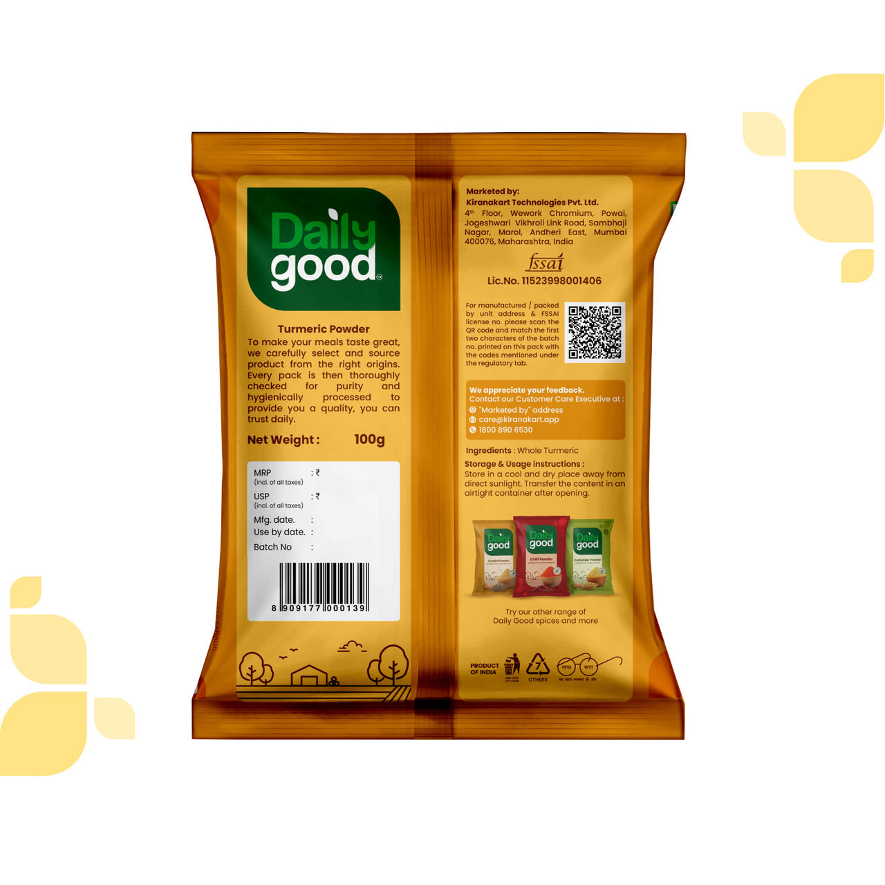 Daily Good Turmeric - Haldi Powder 100 g Combo