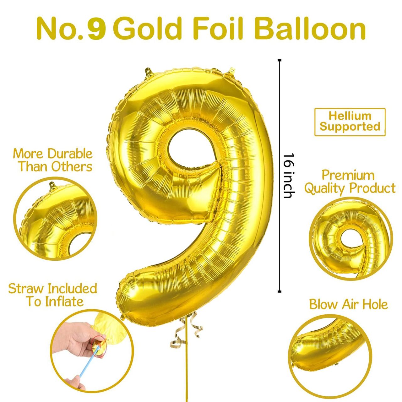 Let's Vybe Foil Balloon Number 9