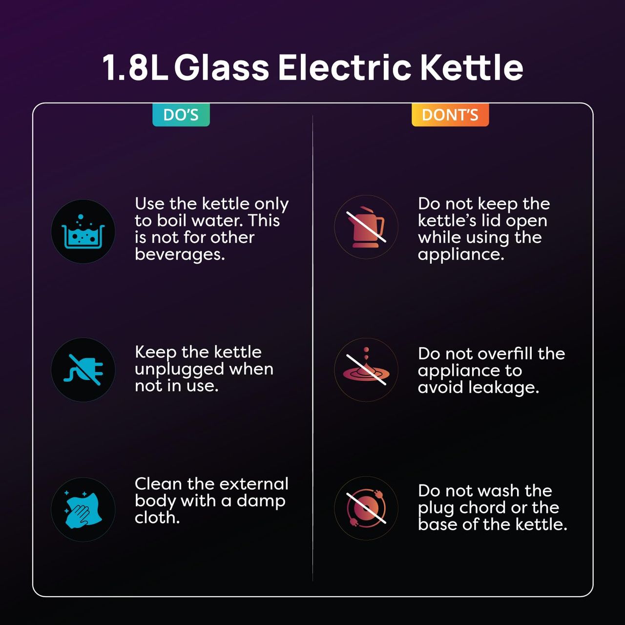 Wipro Elato 1.8 Litre Glass Led Electric Kettle With Keep Warm Function,1500 Watts