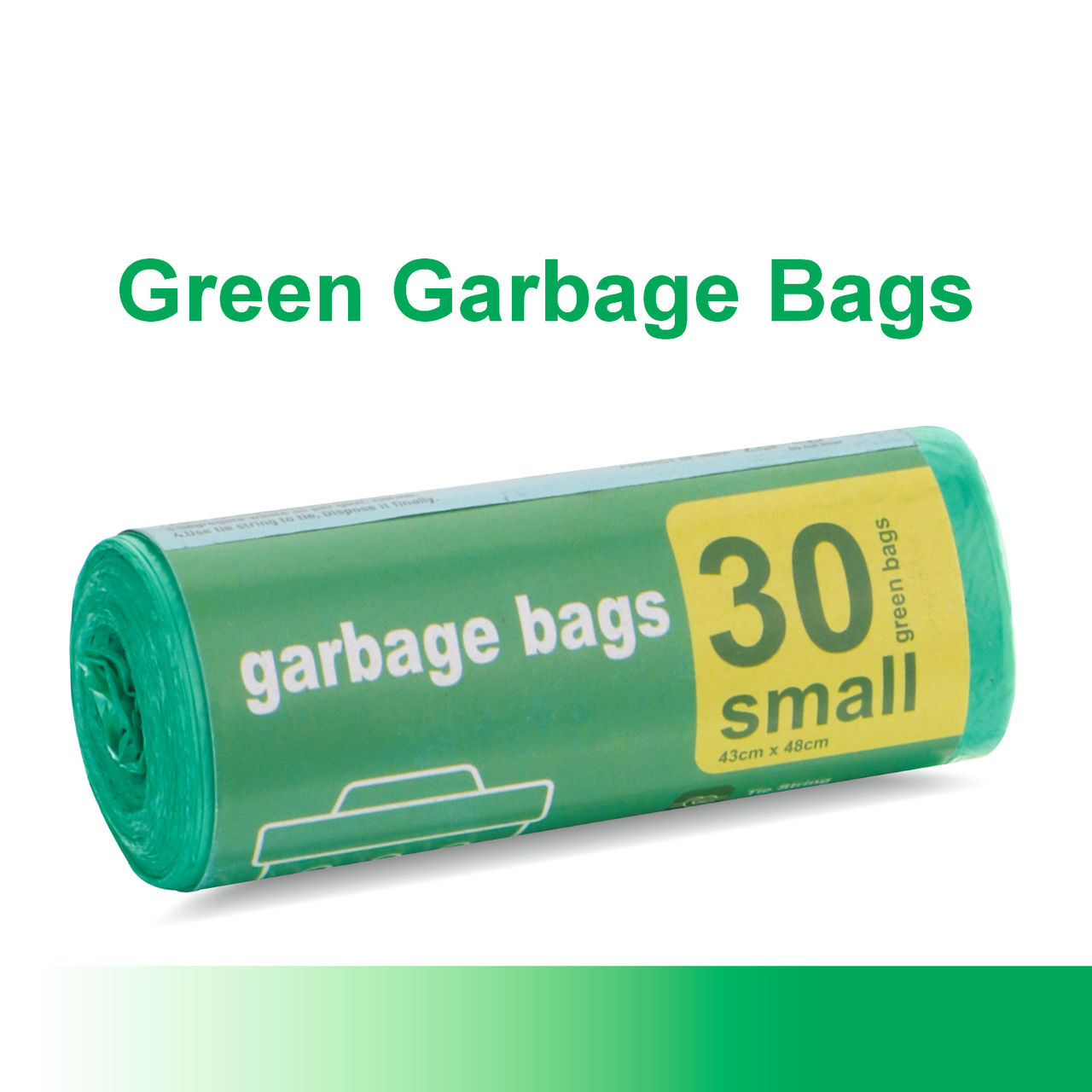Garbage Bag Roll Green - Small - 17 x 19 Inch