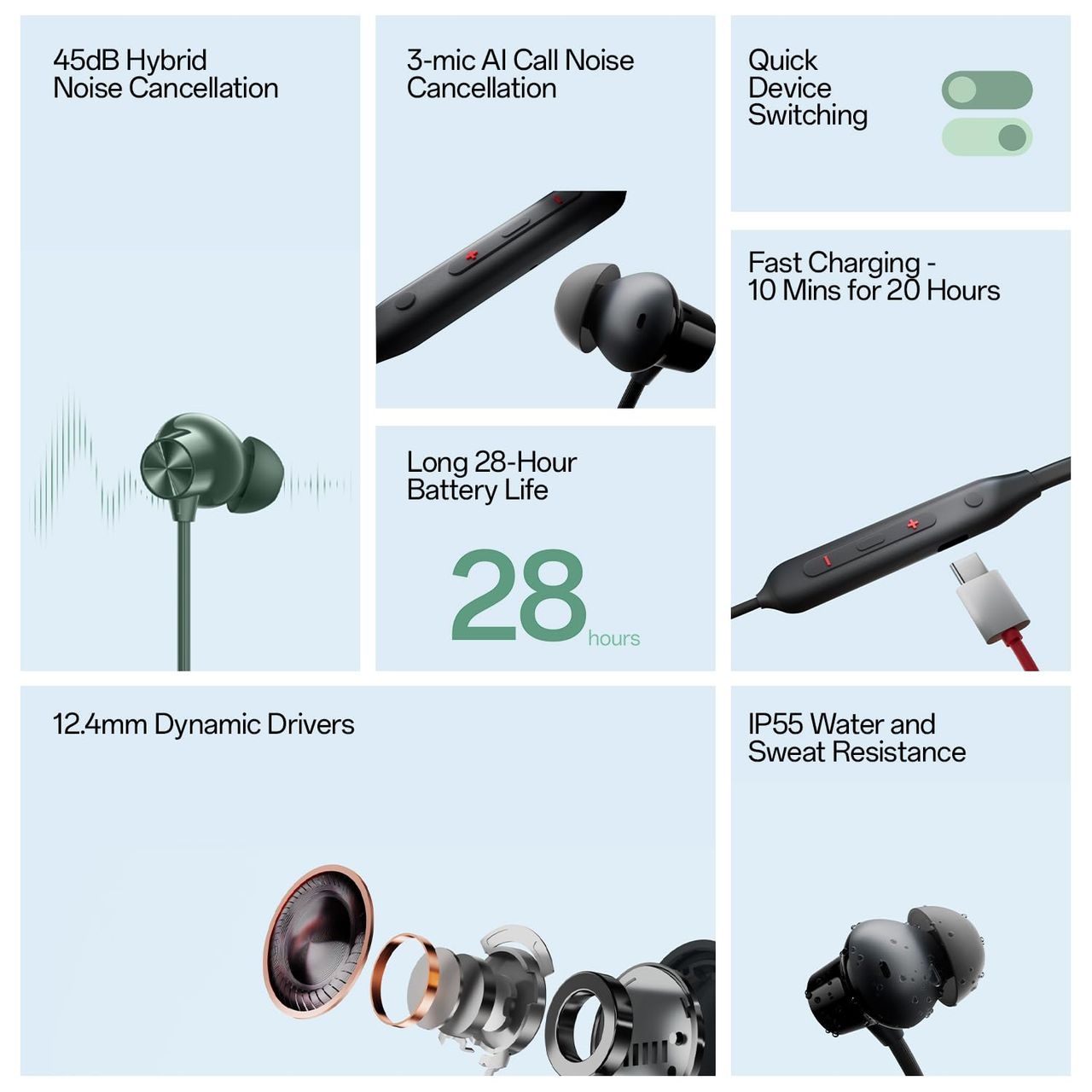 OnePlus Bullets (Z2 ANC) Wireless Earphones - Grand Green