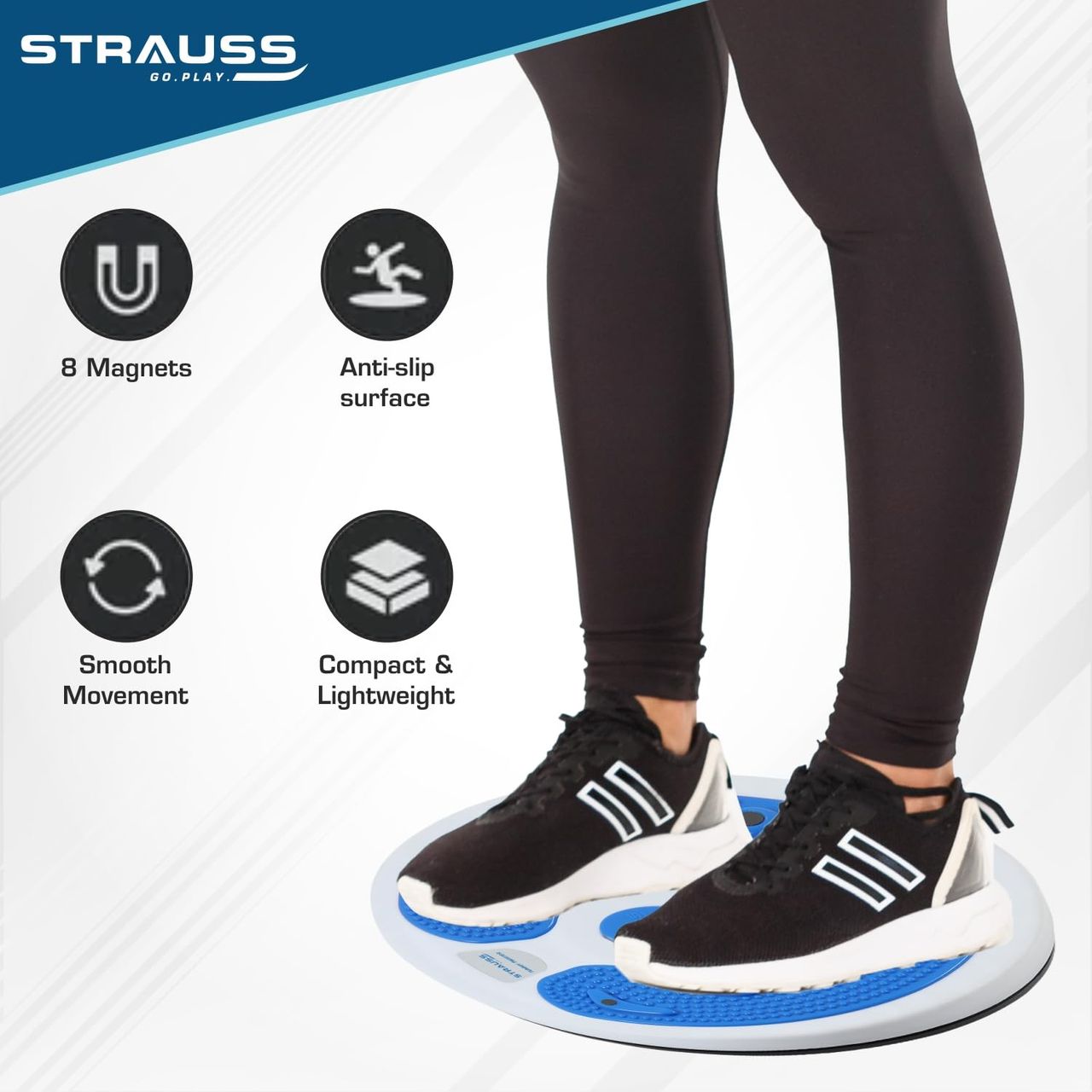 Strauss Tummy Twister, (White/Blue)