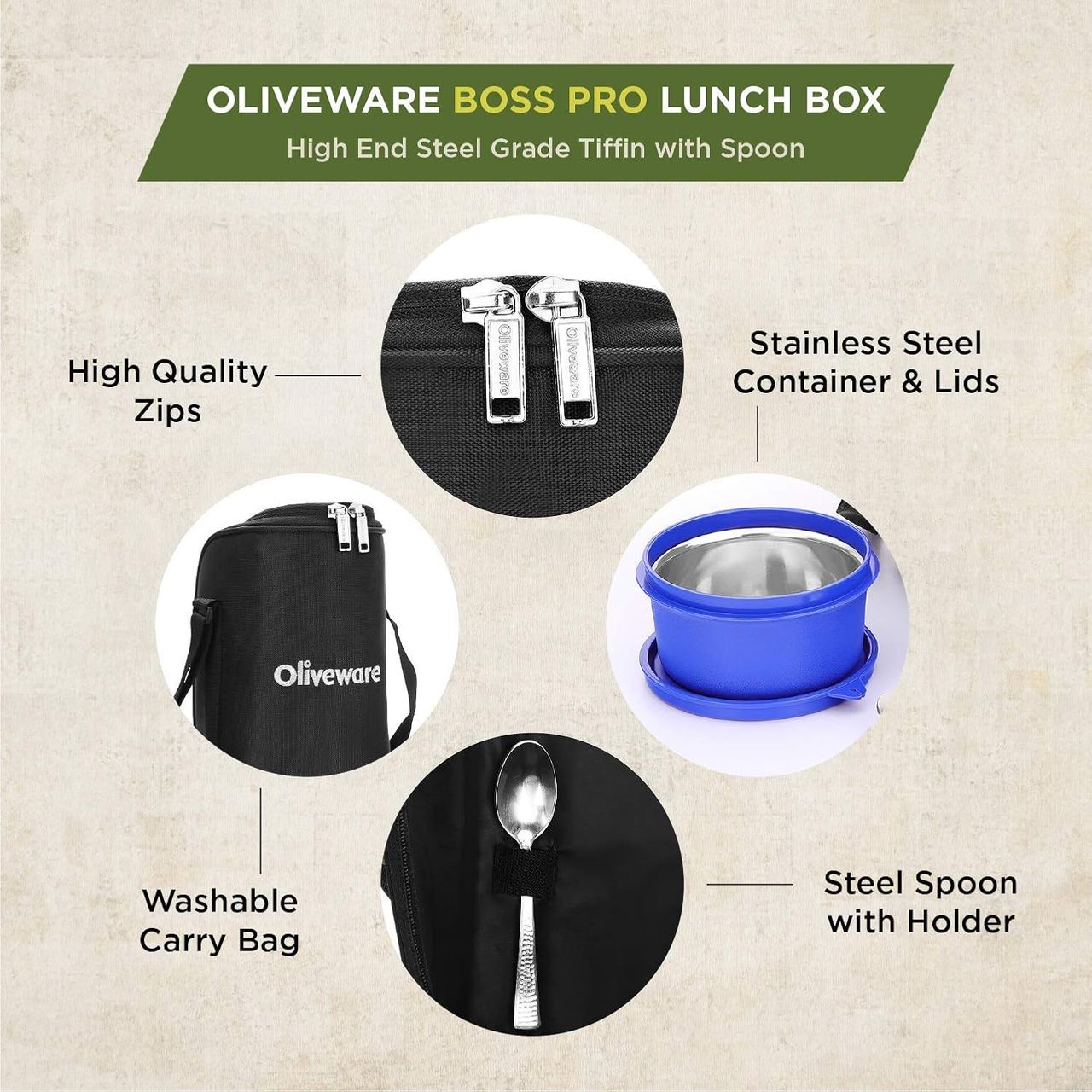 Oliveware Boss Pro Lunch Box - Blue