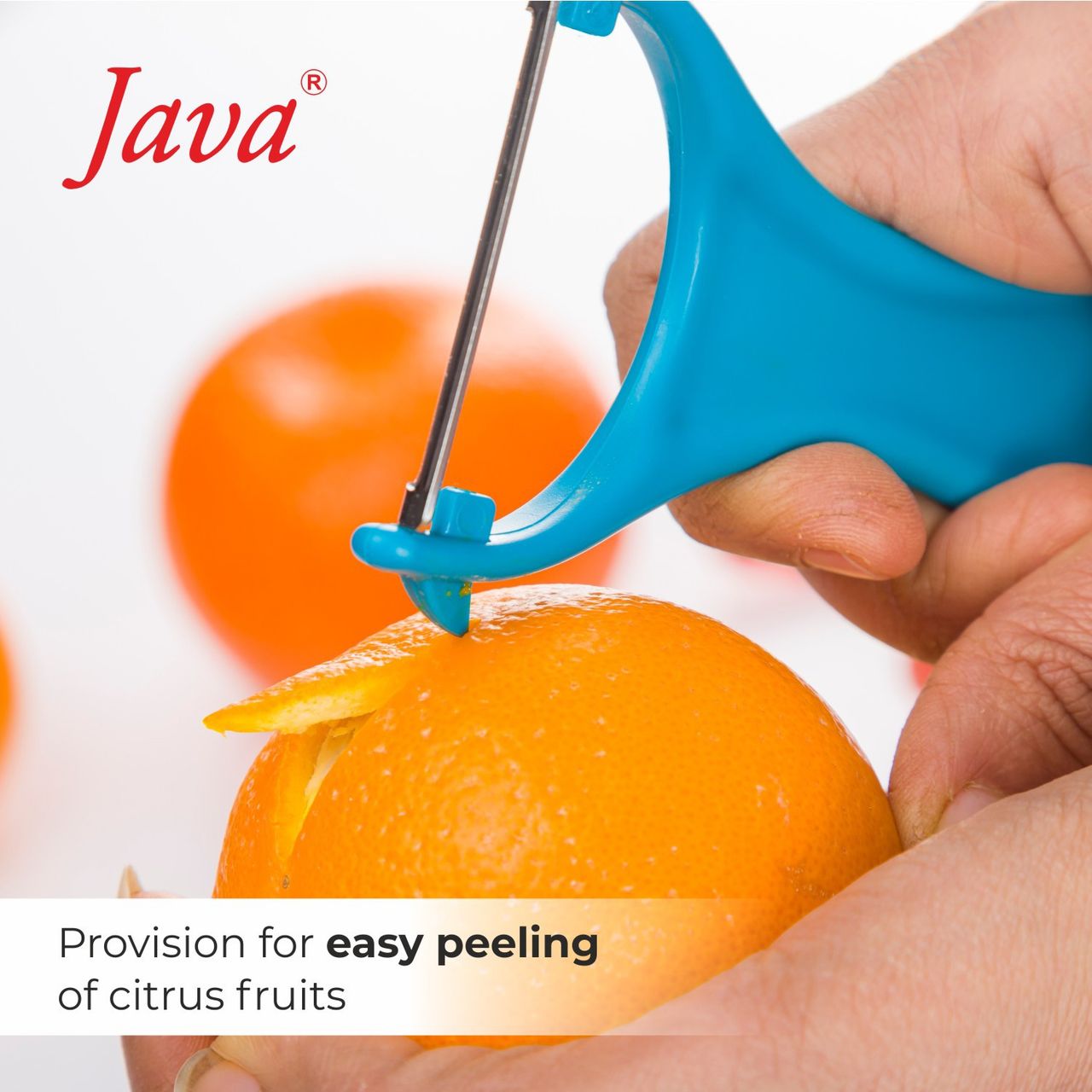 Java Swift Peeler with Potato Eye Remover & Citrus Peeler - Blue