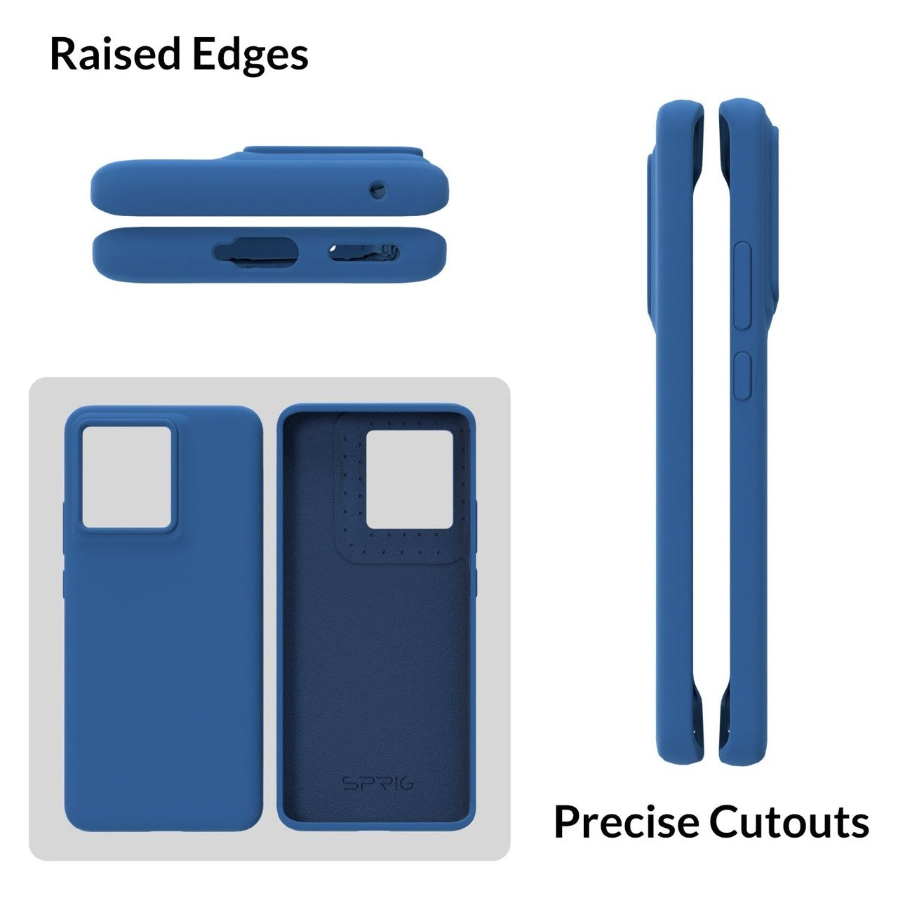 Sprig Liquid Silicon Back Cover/back Case for Moto Edge 50 Pro | Navy Blue