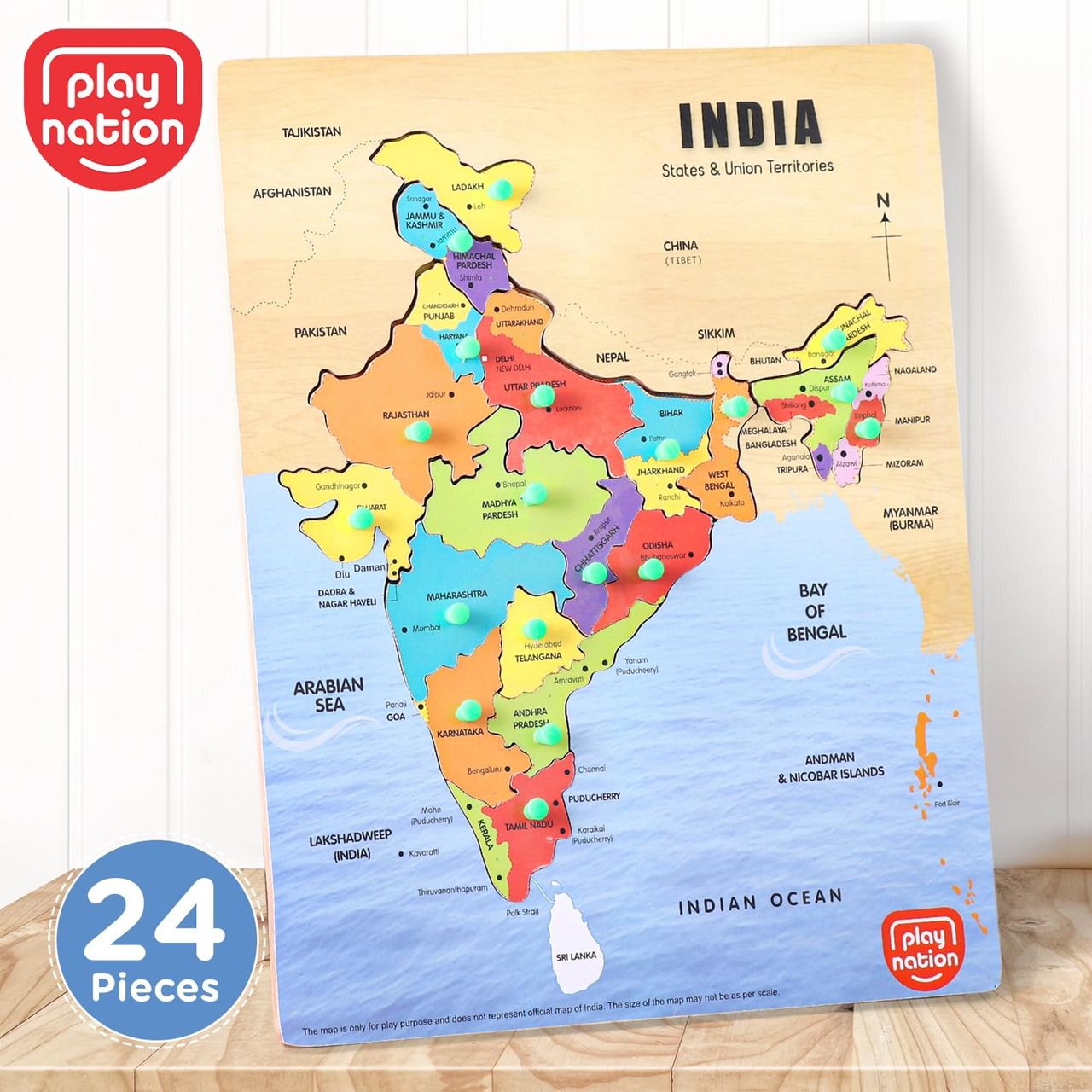 PlayNation India Map Pegged Puzzle