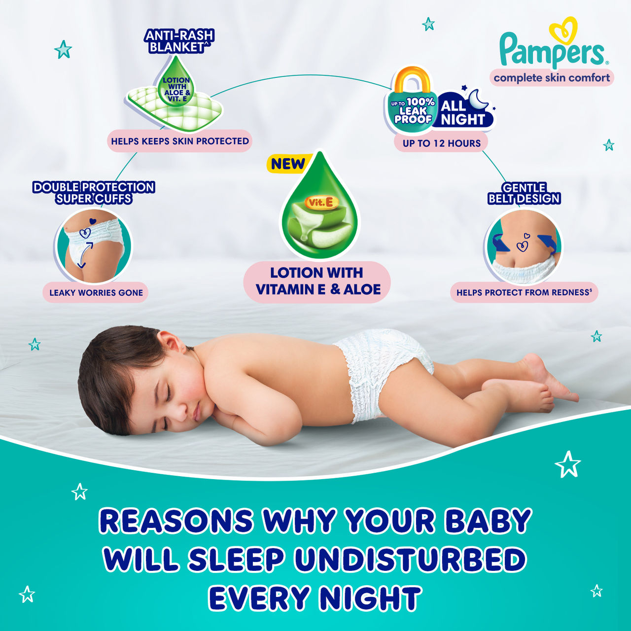 Pampers All Round Protection Baby Diapers | Pant Style | NB | 34 pcs