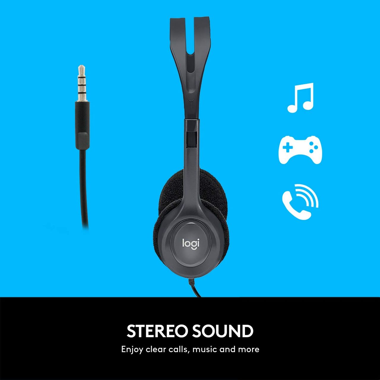 Logitech H111 Wired Headset With Mic |  3.5 mm Audio Jack Connection