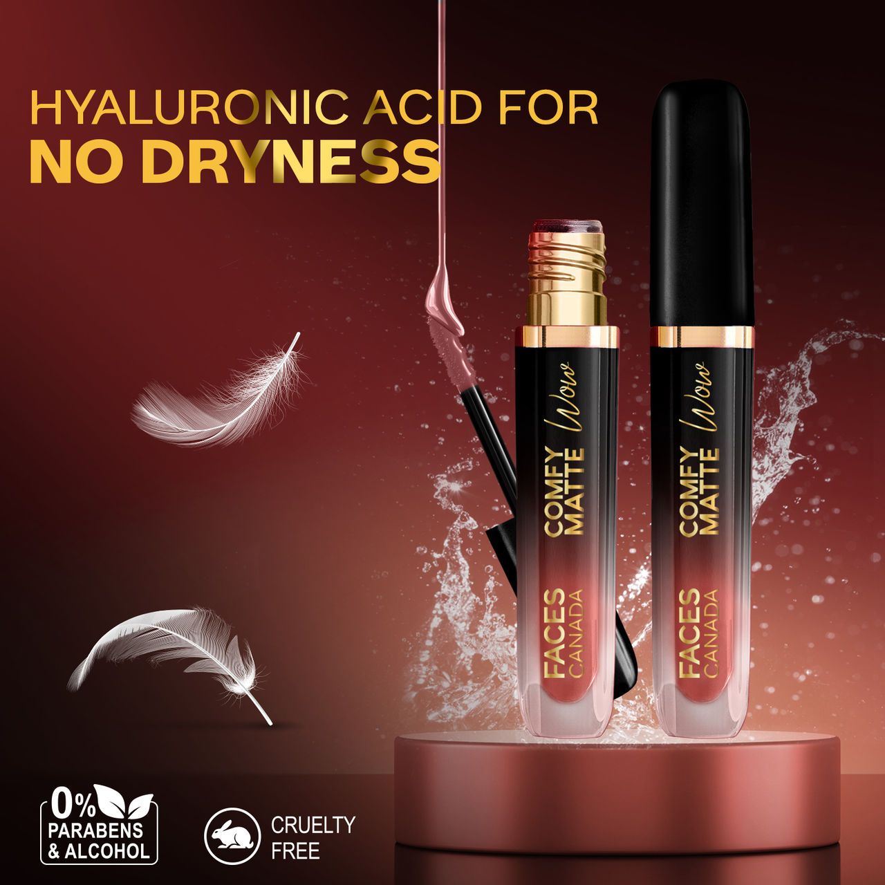 Faces Canada Comfy Matte Wow Liquid Lipstick - Choco Couture 01 | One Swipe Application
