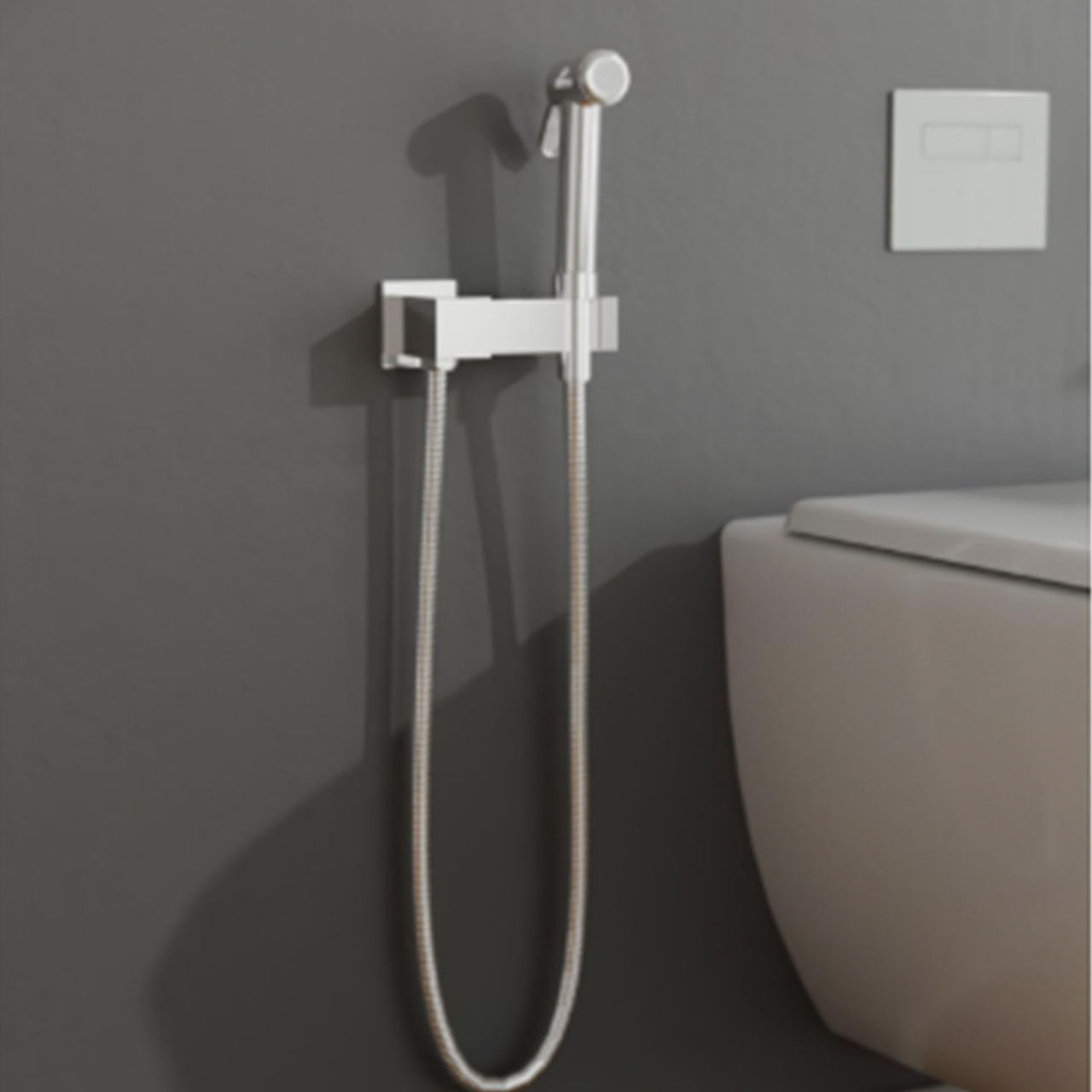 Agmeco ABS Health Faucet Conti with 1 mtr. SS-CP Tube and ABS Chrome Plated Wall Mounting Bracket