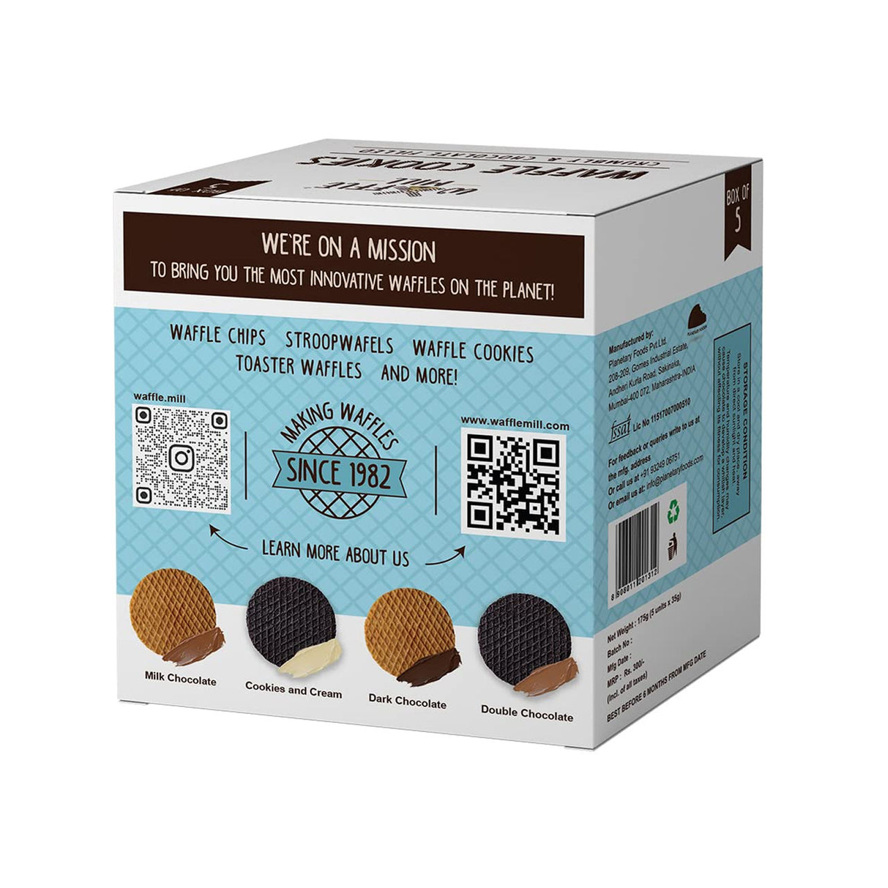 Waffle Mill Cookies - Cookies And Cream (Box Of 2)