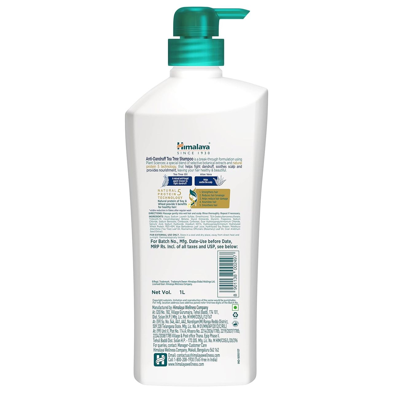 Himalaya Anti Dandruff Shampoo With Tea Tree Removes Dandruff & Soothes Sclap