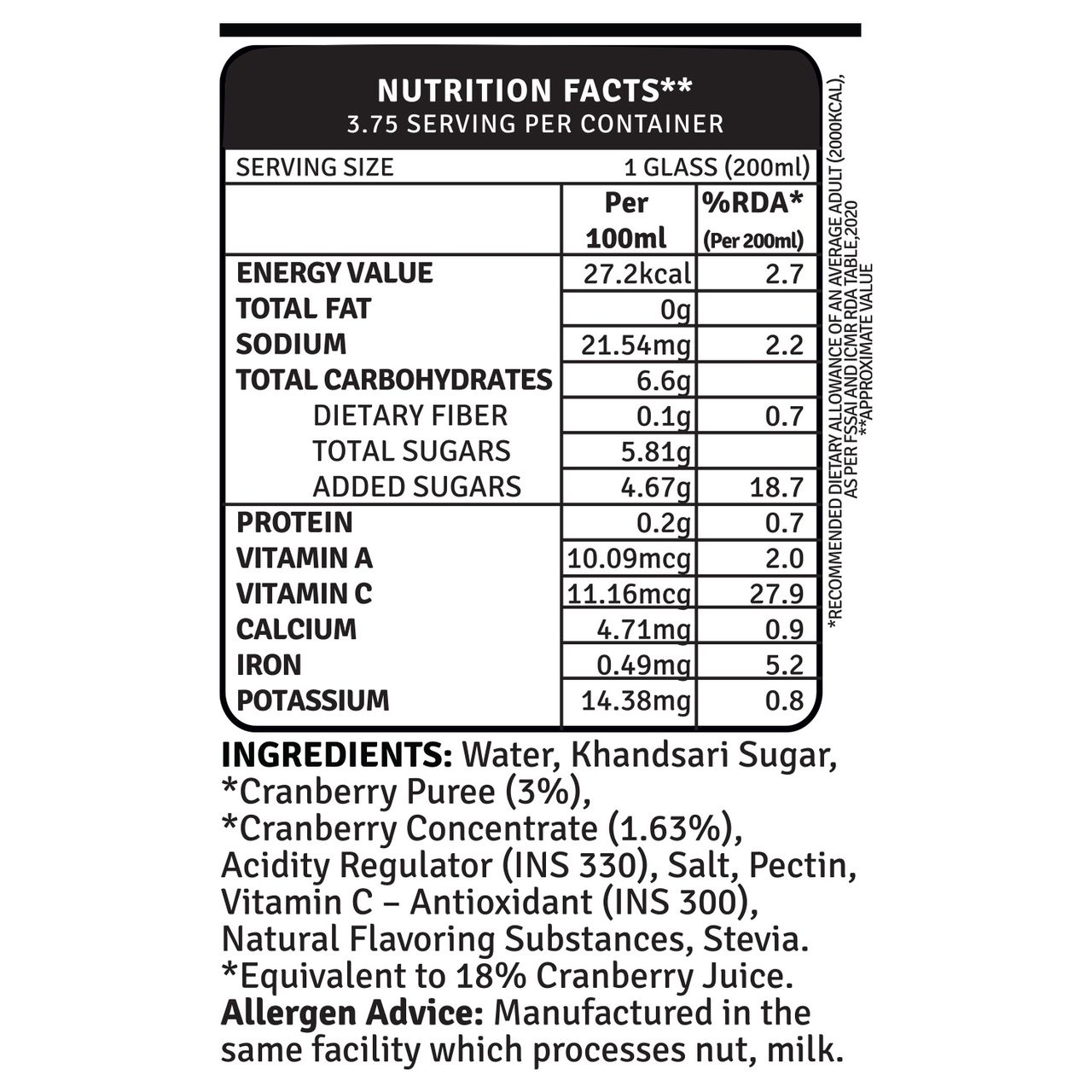 Raw Pressery Refreshers Cranberry 750 ml Combo