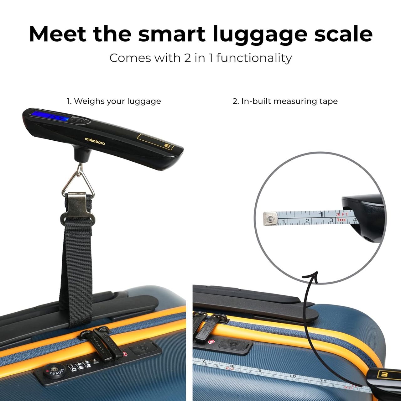 Mokobara Metal and Nylon Luggage Scale | Black