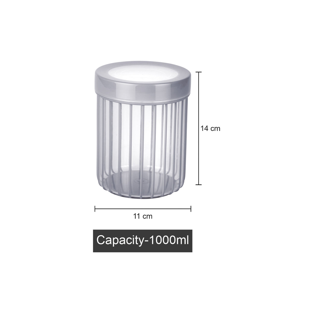 Joyo Better Home Linea Container 1000 Ml (3 Pcs Set)- Grey