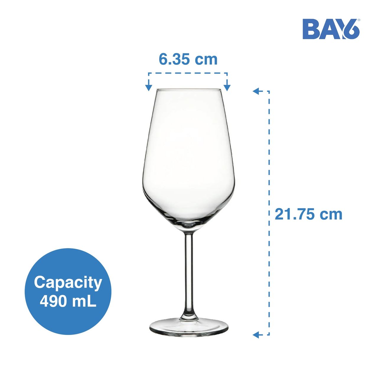 BAY6 Imported Red Wine Glass Set -490 ml -(2pc)