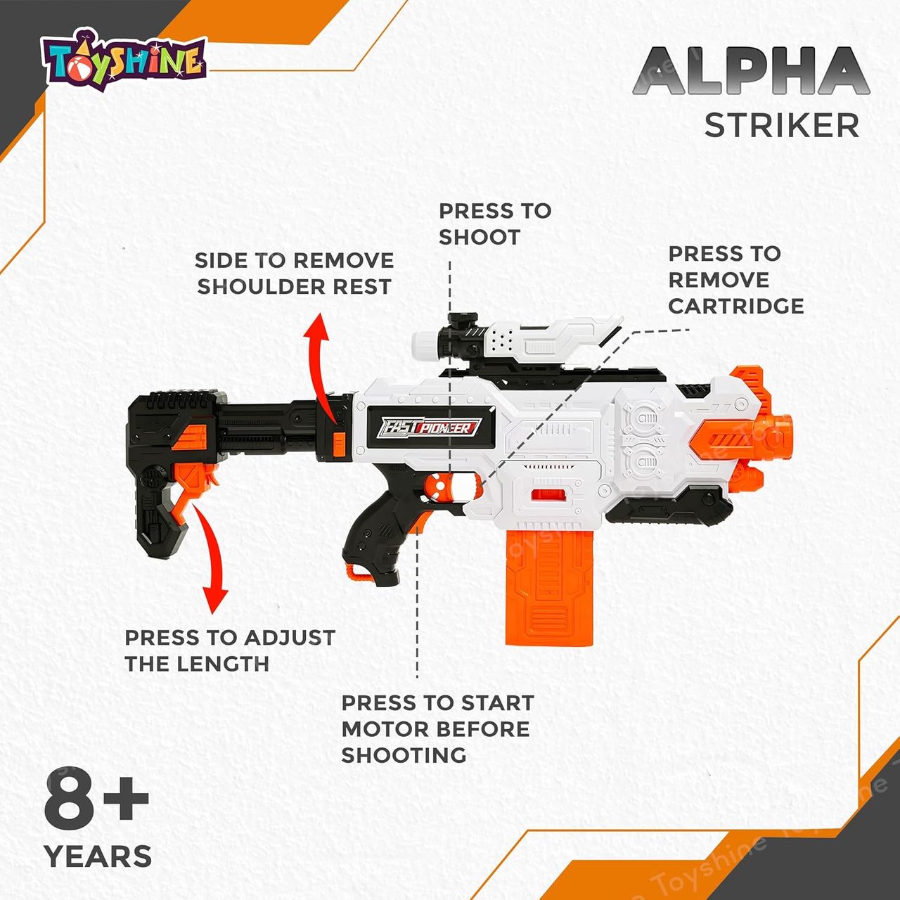 Toyshine 60Cm Soft Foam Bullet Blaster Battery Operated Motorized Toy Gun With 20 Bullets