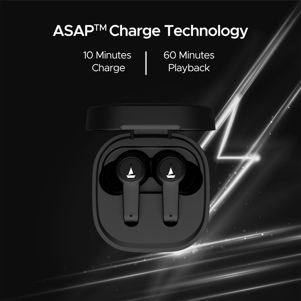 boAt Airdopes 411 Anc Tws Earbuds W - Active Noisecancellation Upto 17.5 Hours Playbac Black Storm