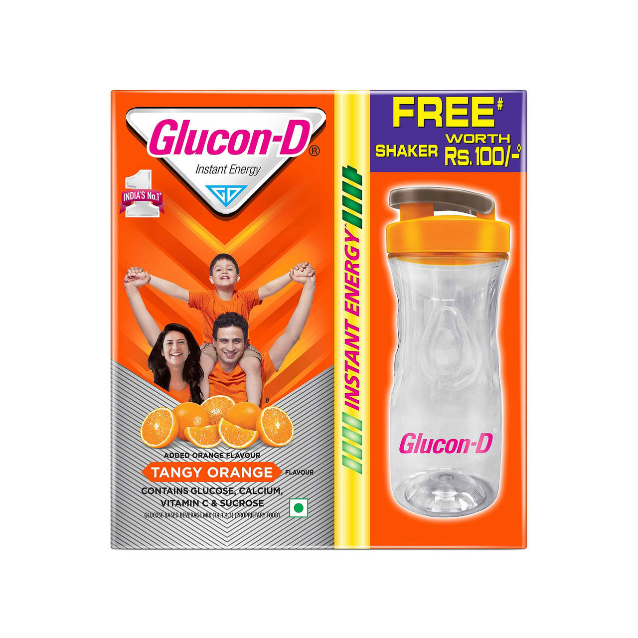 Glucon D Tangy Orange with Free Sipper