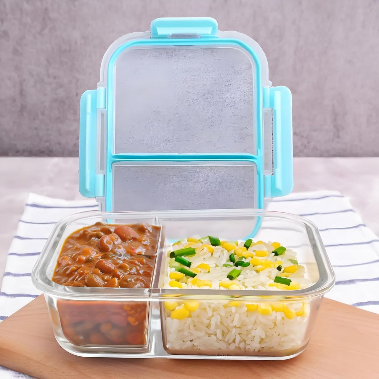 The Better Home Compartment Glass Lunch Box 570Ml