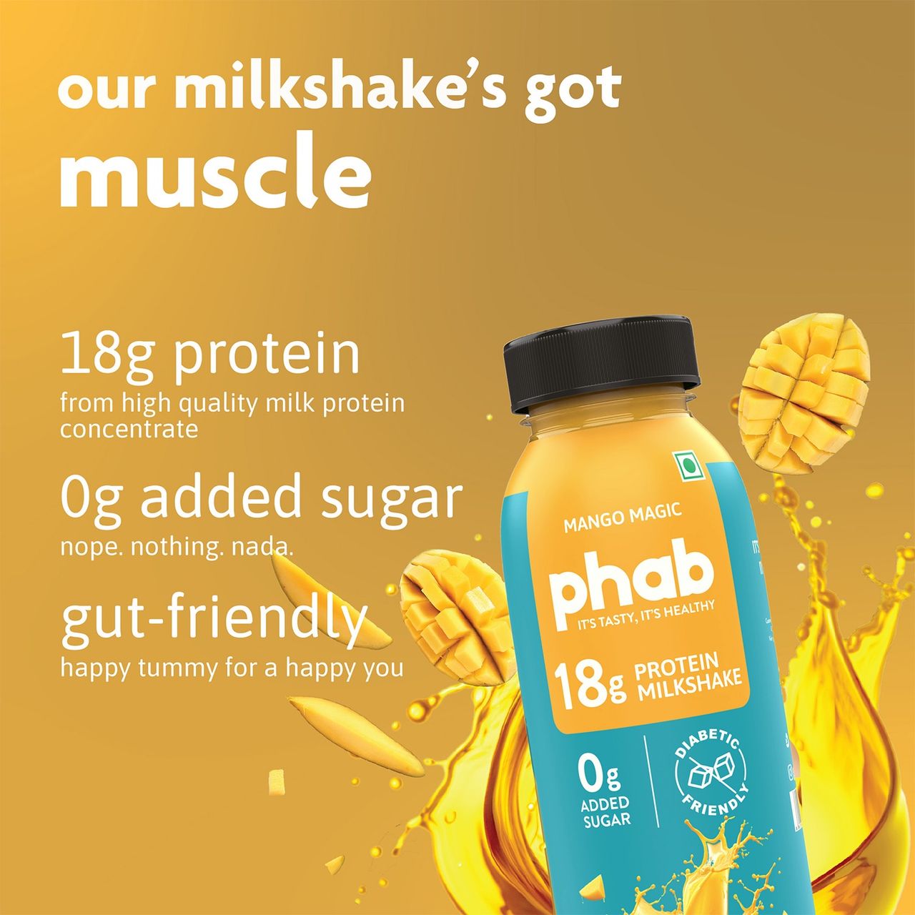 Phab Mango Magic 18G Protein Milkshake 180 ml Combo