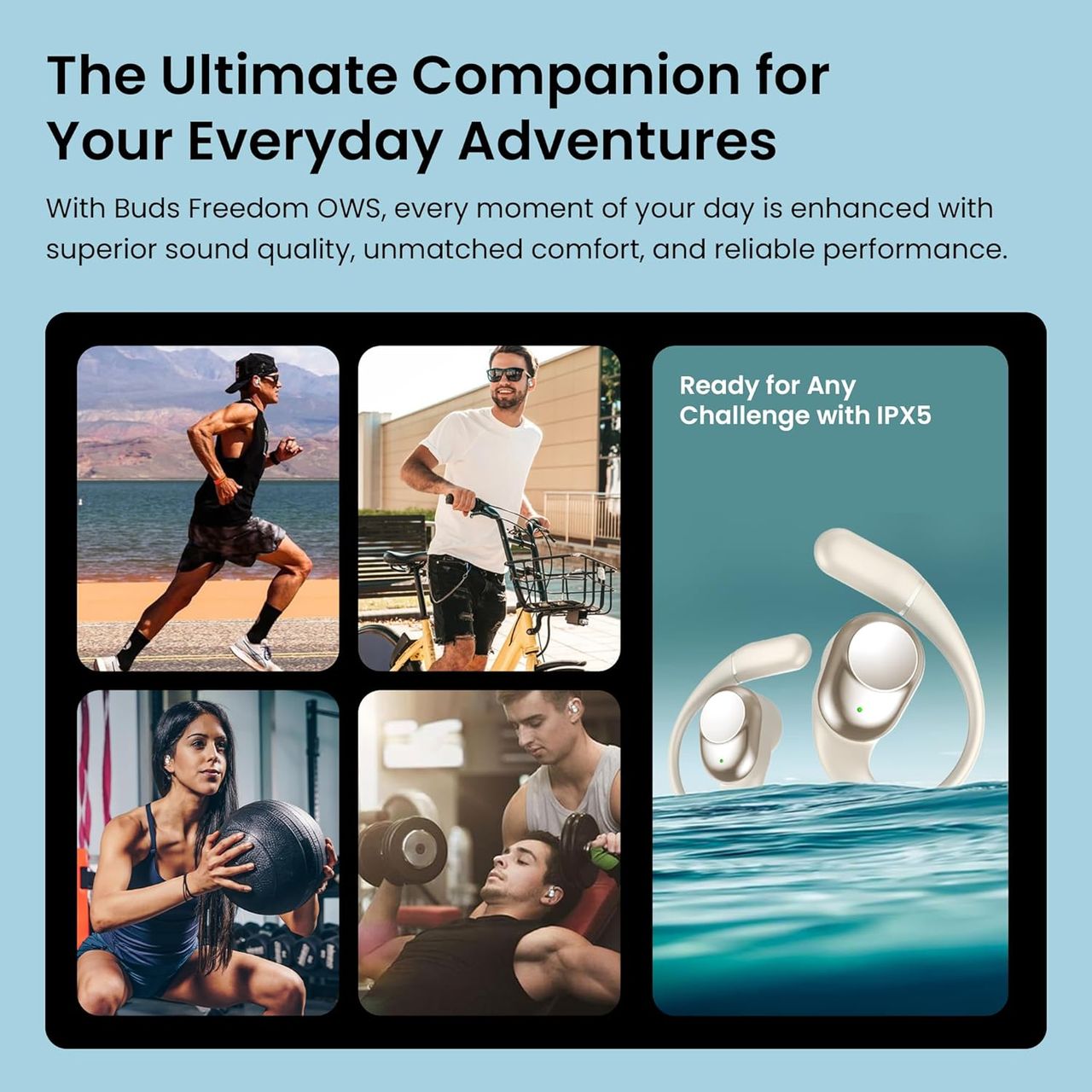 truke Buds Freedom Truly Wireless Bluetooth OWS with 4Mic PureVoice ENC, 60H Battery - IndigoGold