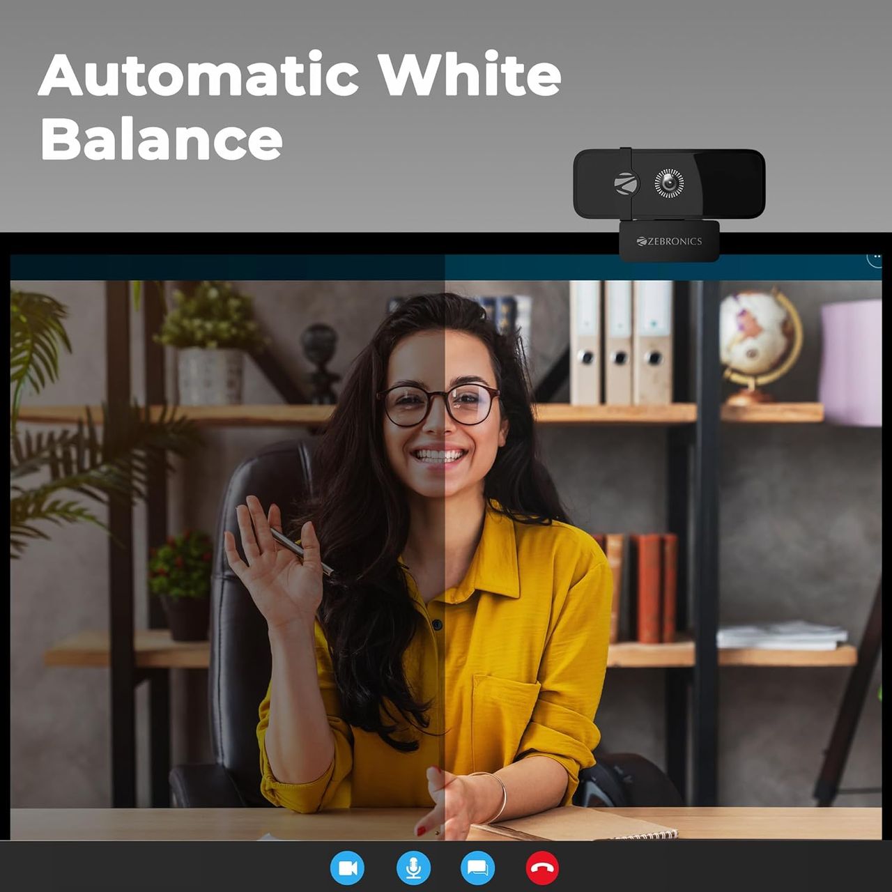 Zebronics Sharp Pro High Resolution Digital Webcam, 30 Fps, 2048 X 1536 Qxga, Microphone