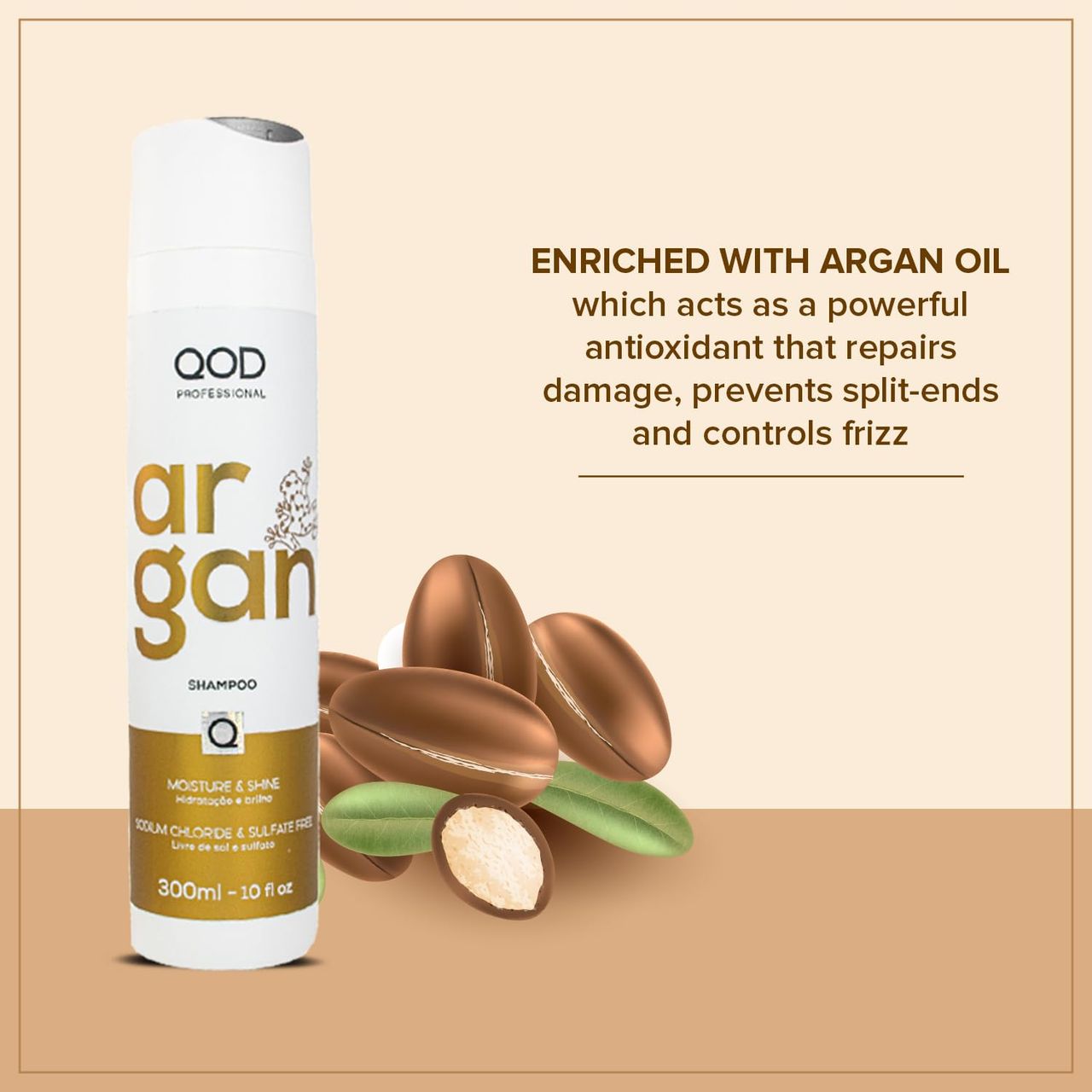 Qod Professional Argan Shampoo Sulphate Free Sodium Chloride Free