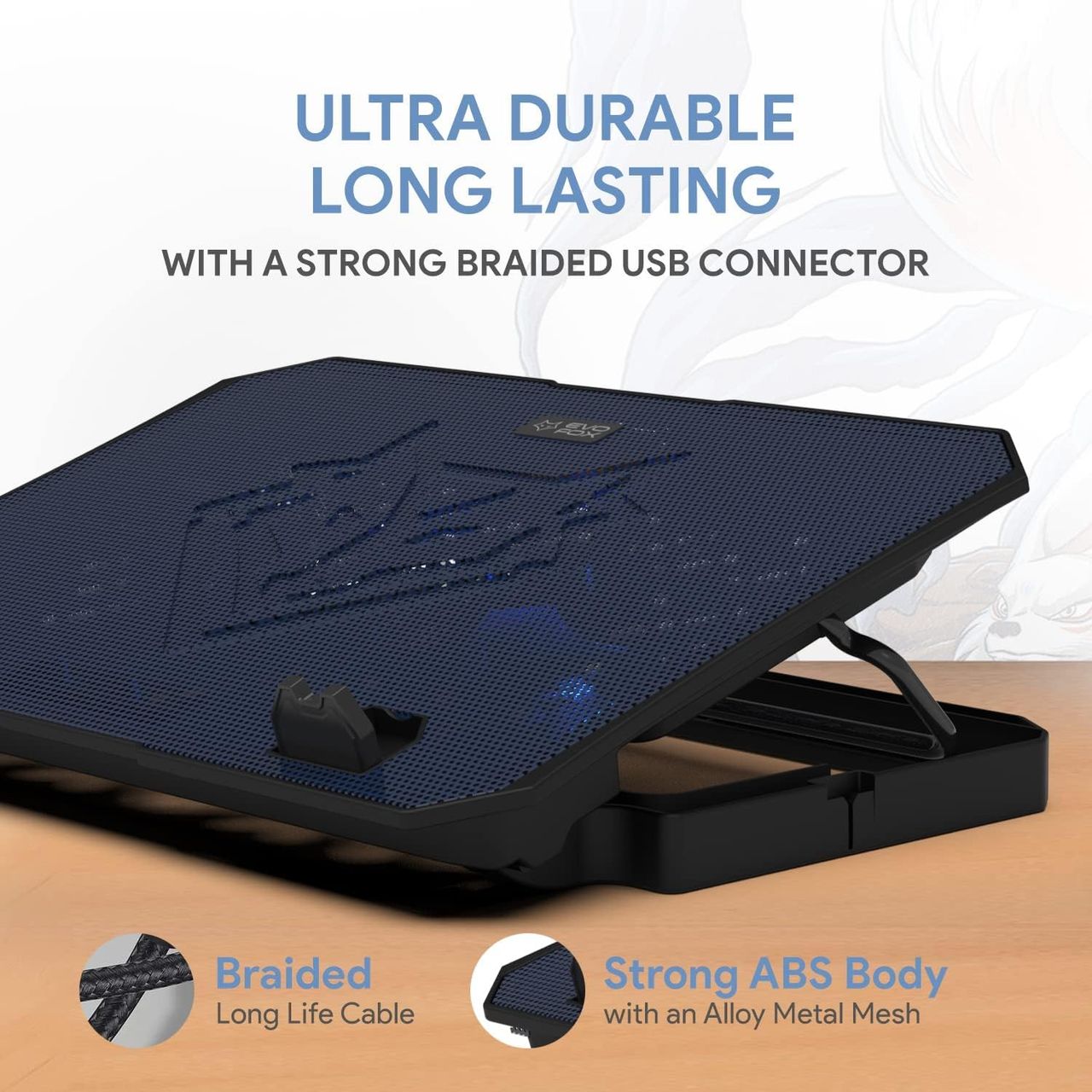 EvoFox Frost Laptop USB Cooling Pad - Blue