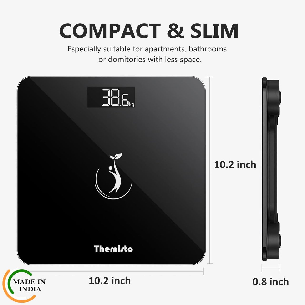 Themisto Th-Ws50 Body Weight Scale,With High Precision Sensors | 6 Mm Tempered Glass